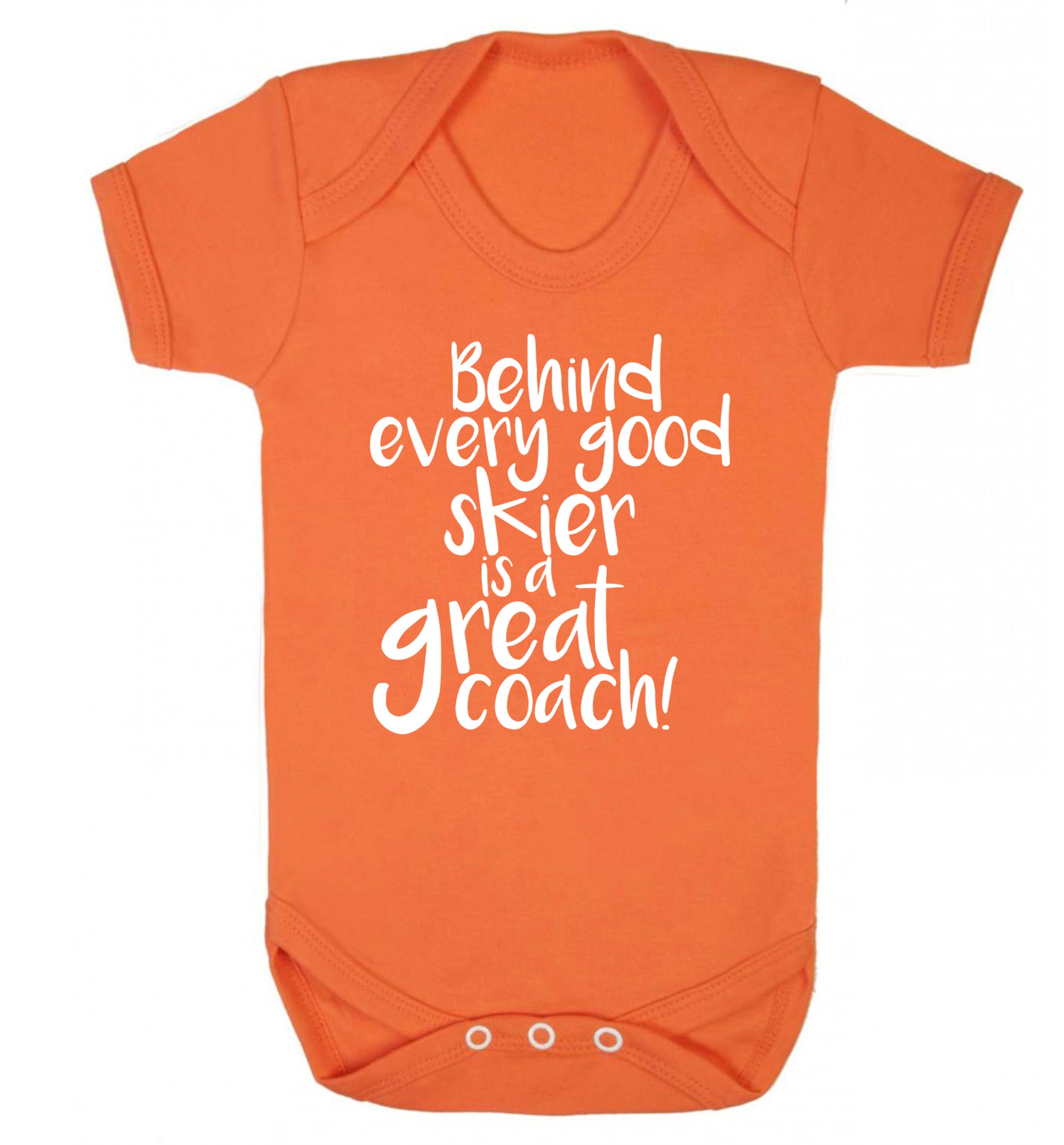Behind every good skier is a great coach! Baby Vest orange 18-24 months