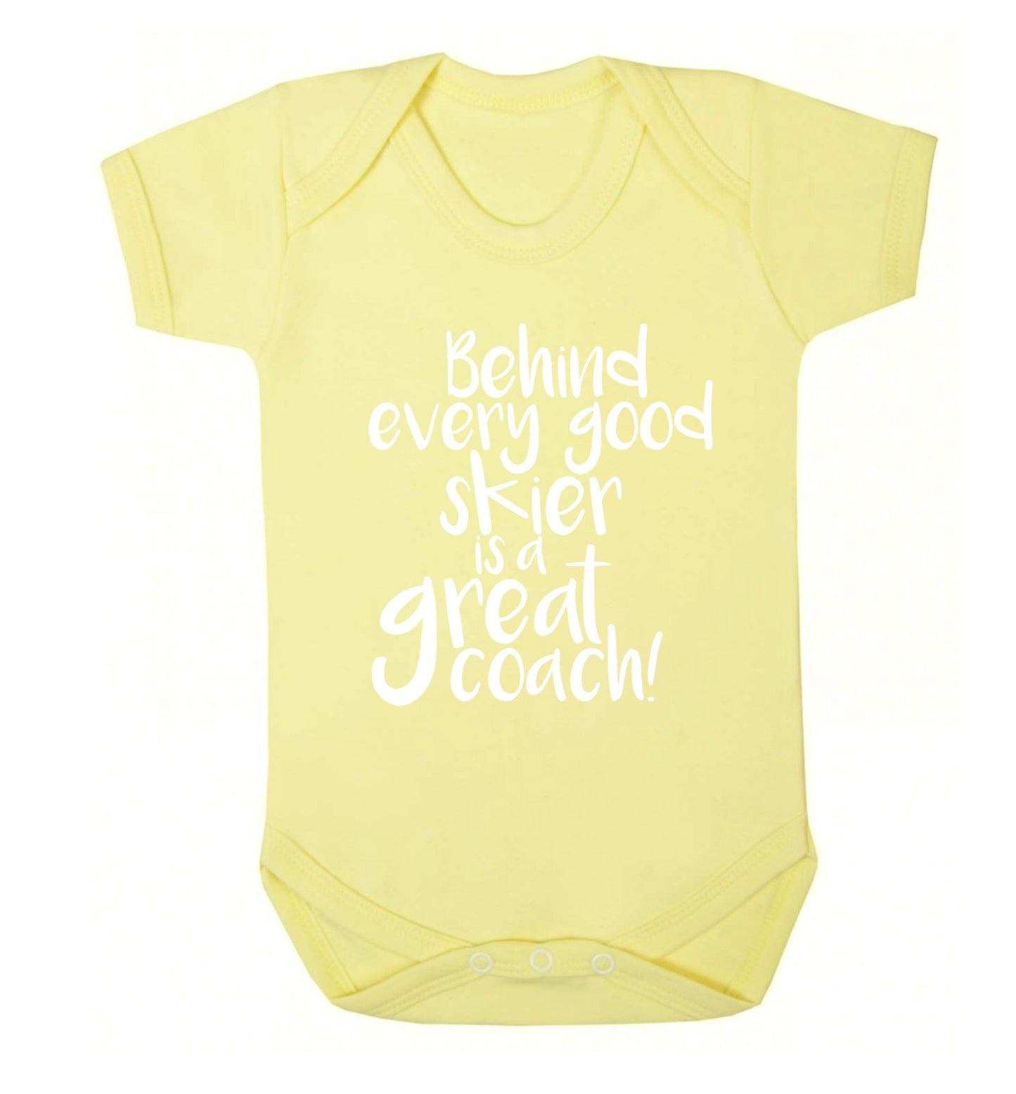 Behind every good skier is a great coach! Baby Vest pale yellow 18-24 months