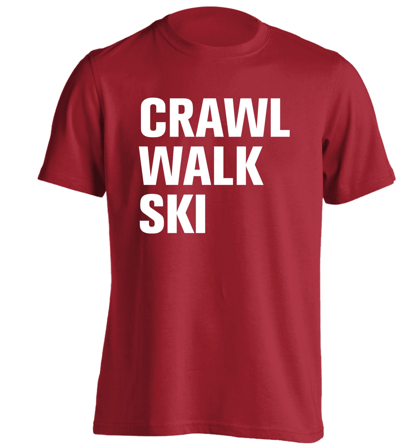 Crawl walk ski adults unisexred Tshirt 2XL