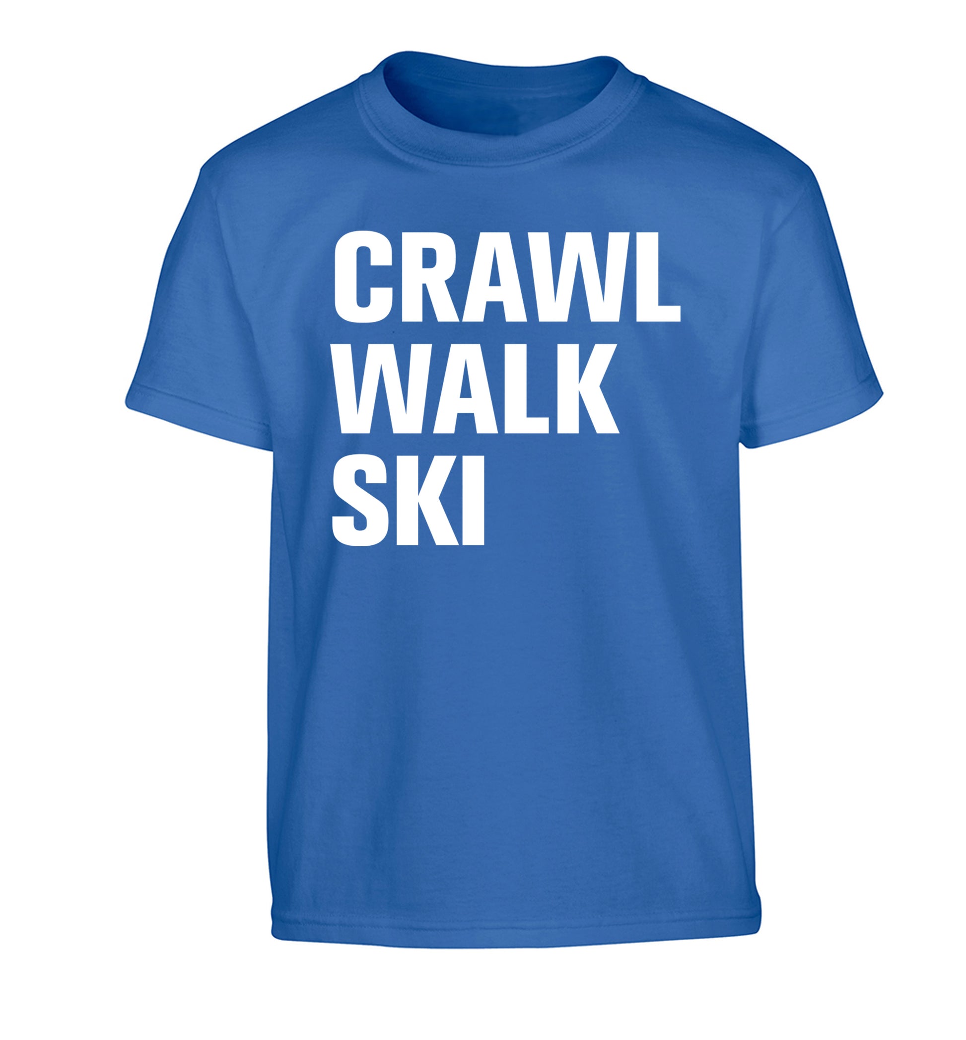 Crawl walk ski Children's blue Tshirt 12-14 Years