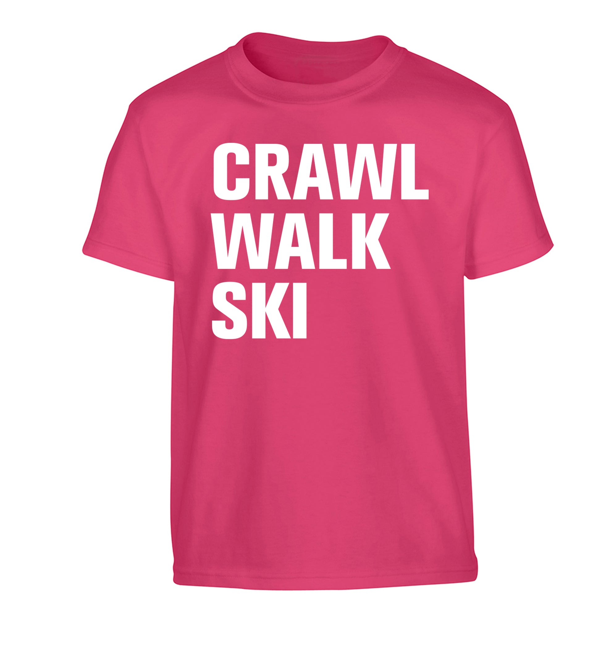 Crawl walk ski Children's pink Tshirt 12-14 Years