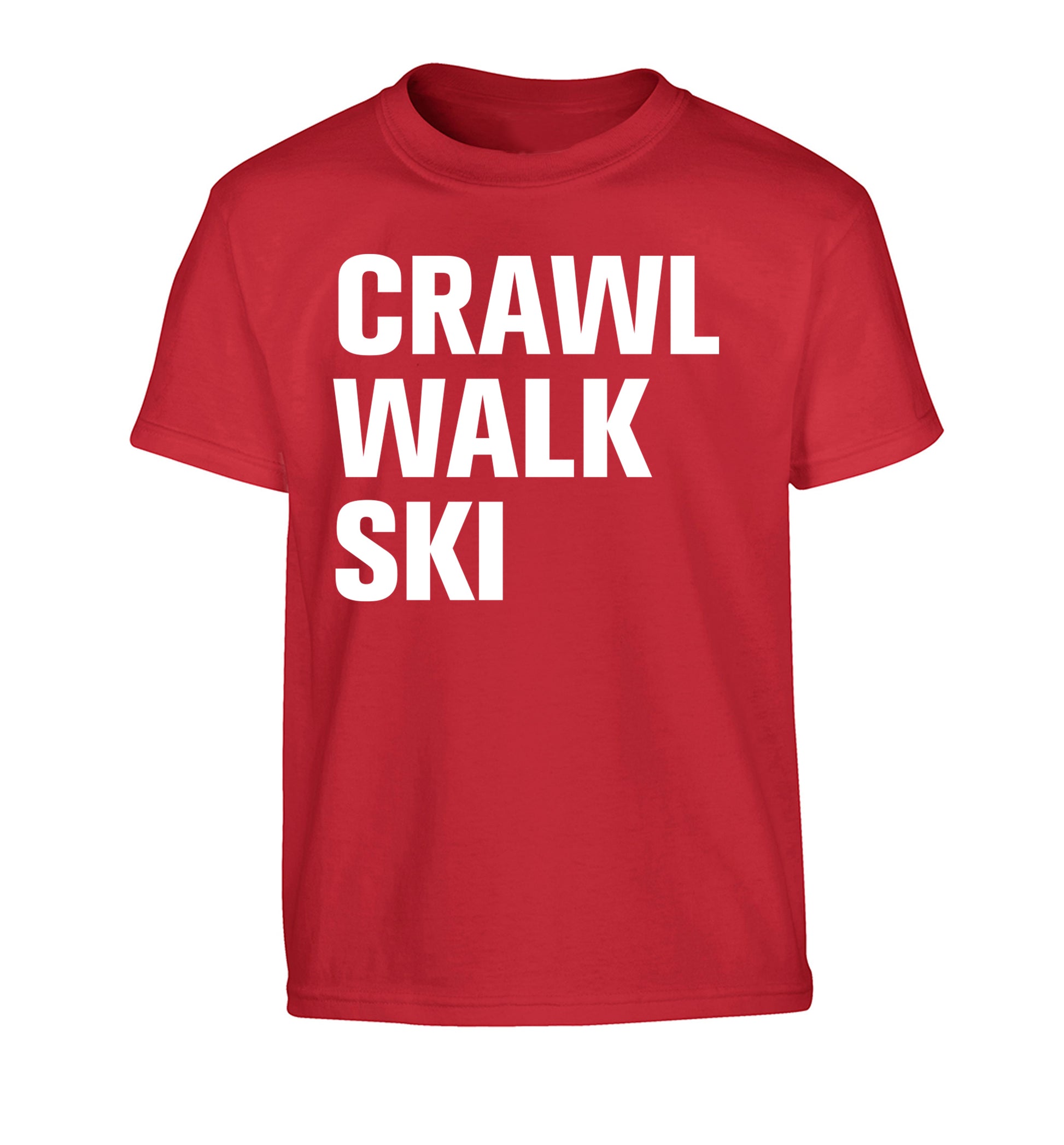 Crawl walk ski Children's red Tshirt 12-14 Years