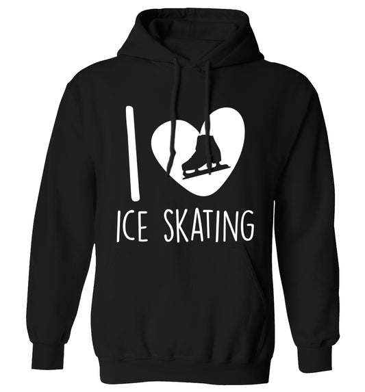 I love ice skating adults unisexblack hoodie 2XL