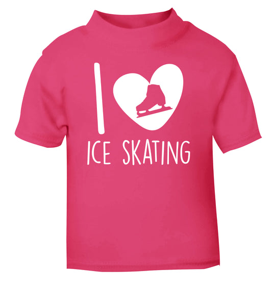 I love ice skating pink Baby Toddler Tshirt 2 Years