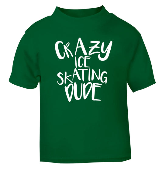 Crazy ice skating dude green Baby Toddler Tshirt 2 Years