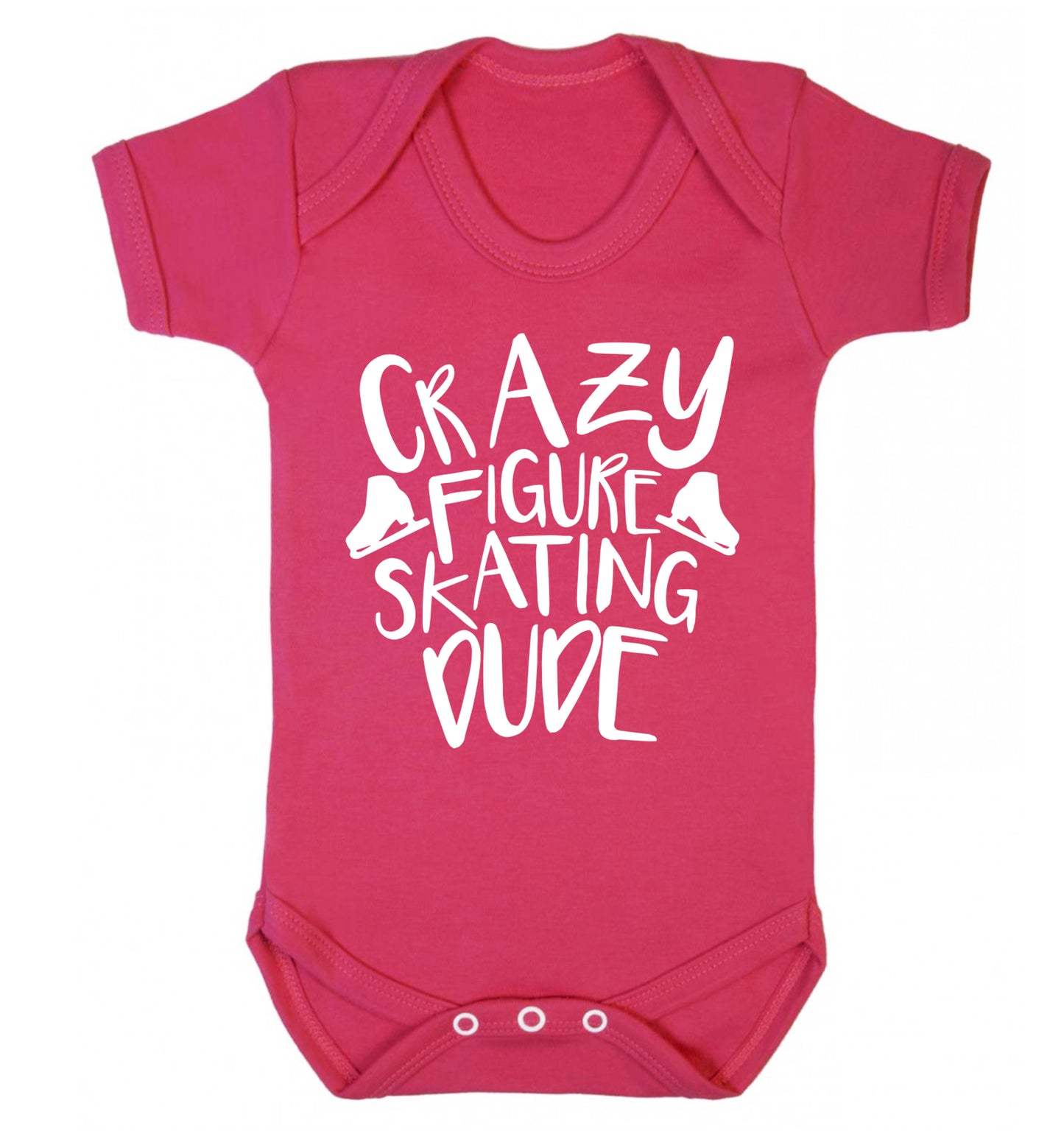 Crazy figure skating dude Baby Vest dark pink 18-24 months