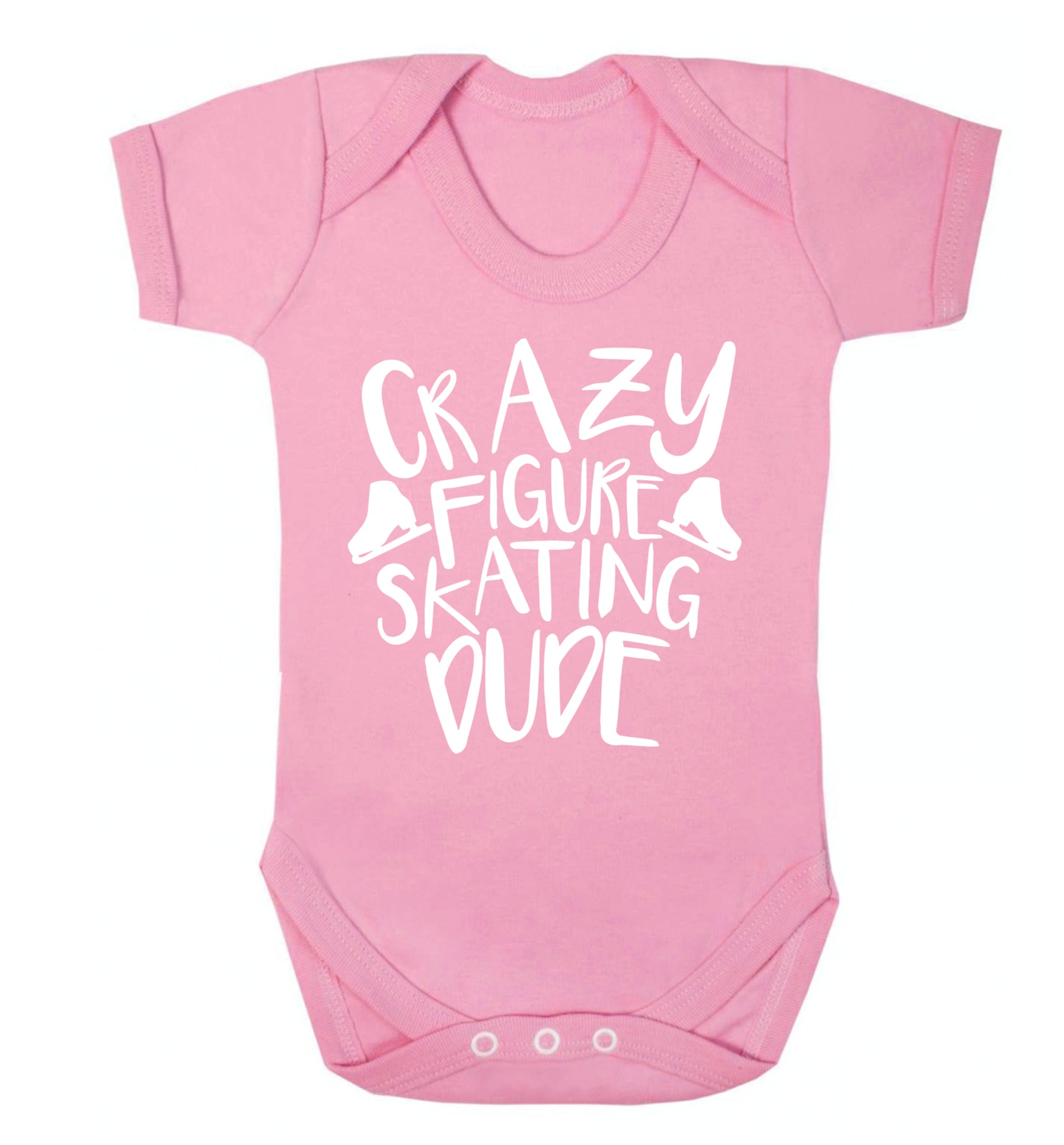 Crazy figure skating dude Baby Vest pale pink 18-24 months