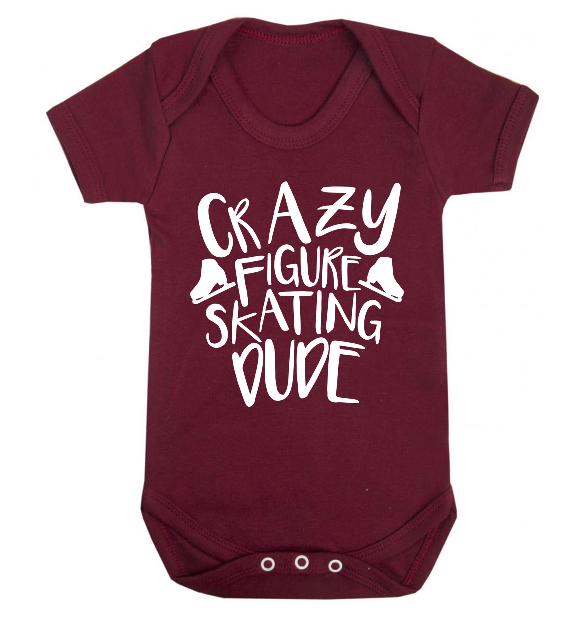 Crazy figure skating dude Baby Vest maroon 18-24 months