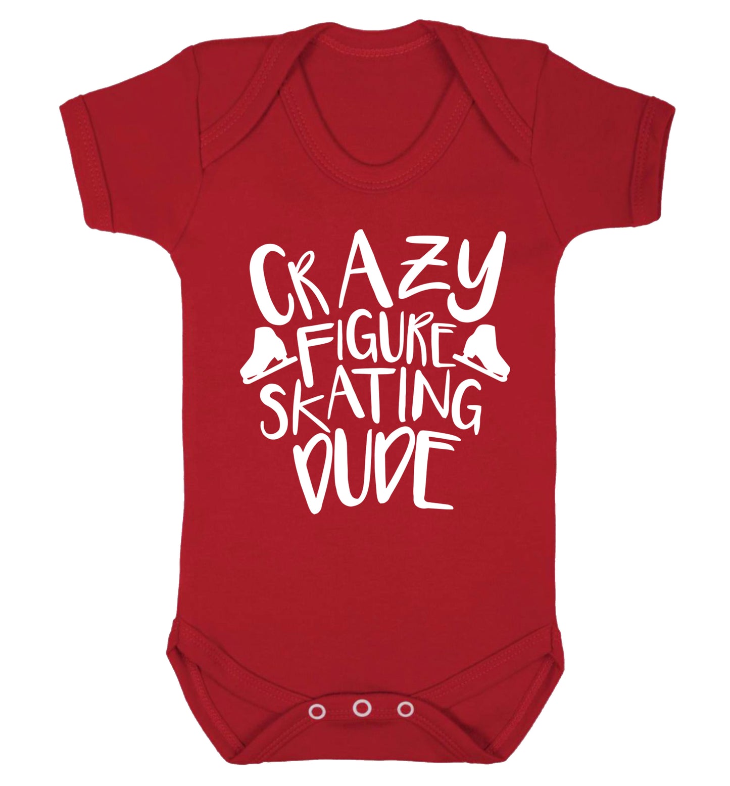 Crazy figure skating dude Baby Vest red 18-24 months