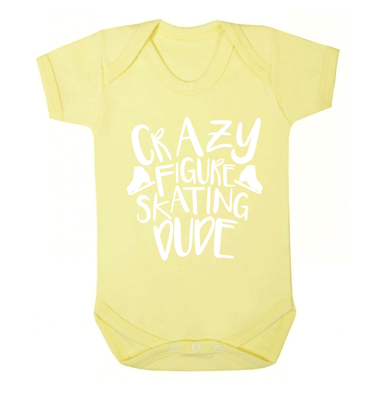 Crazy figure skating dude Baby Vest pale yellow 18-24 months