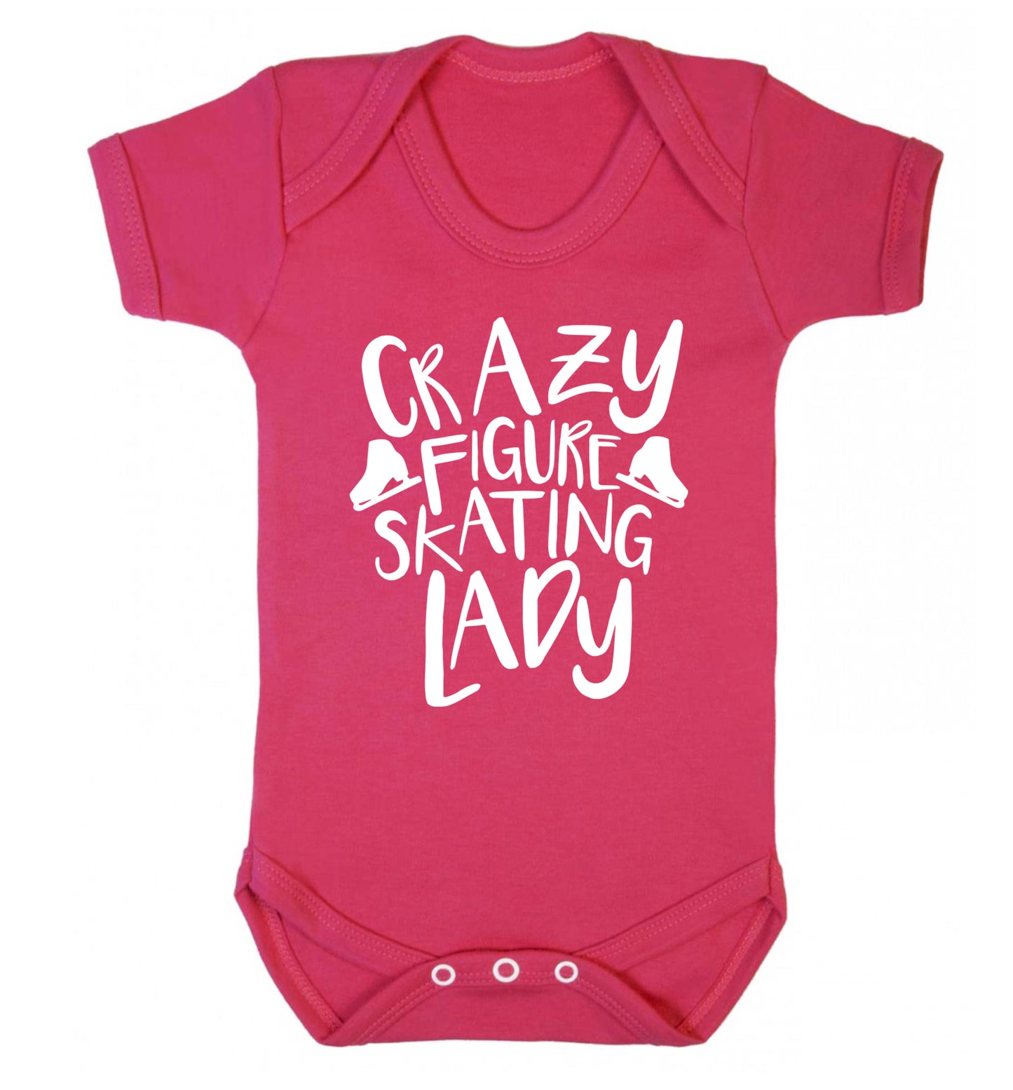 Crazy figure skating lady Baby Vest dark pink 18-24 months