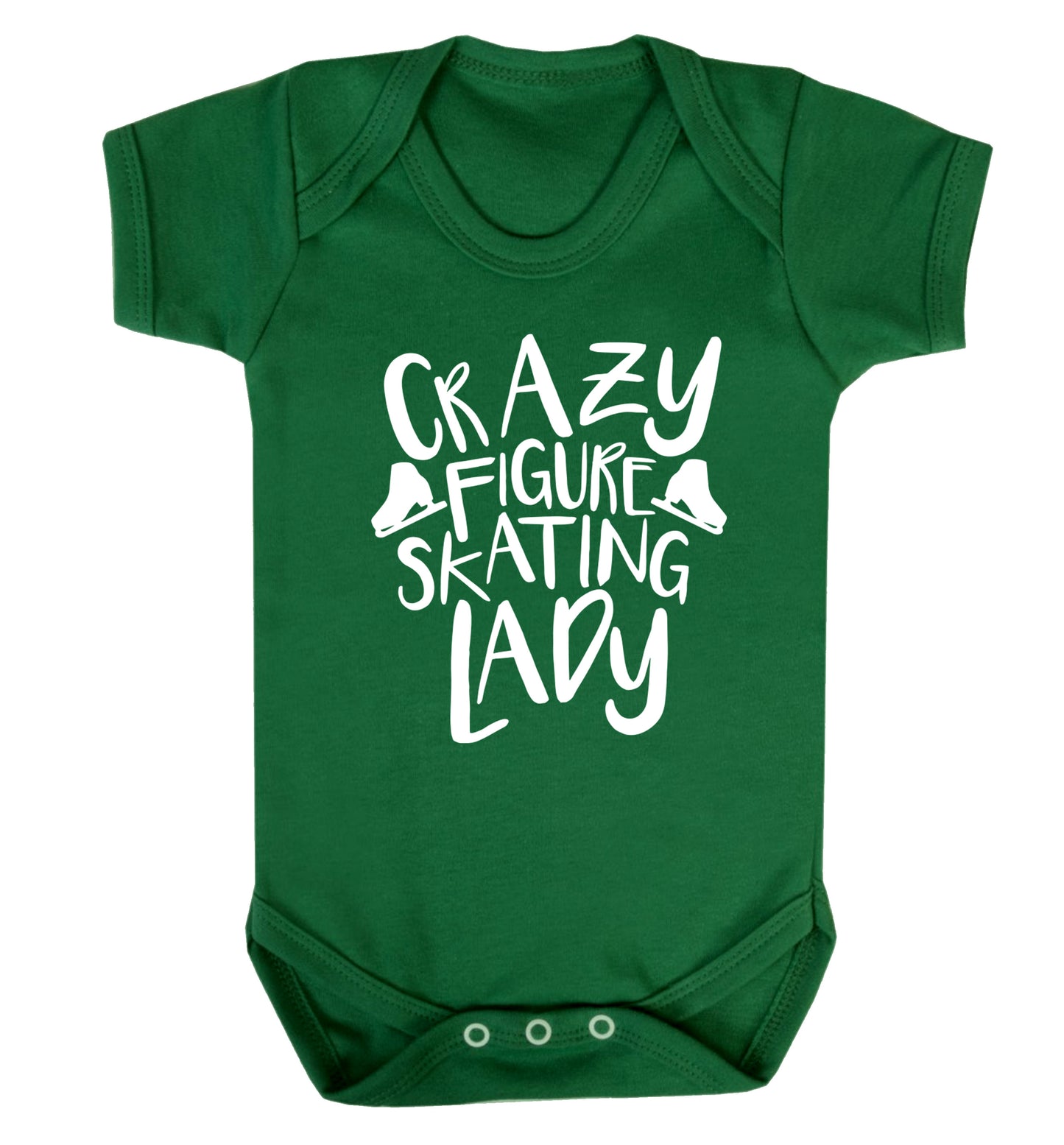 Crazy figure skating lady Baby Vest green 18-24 months