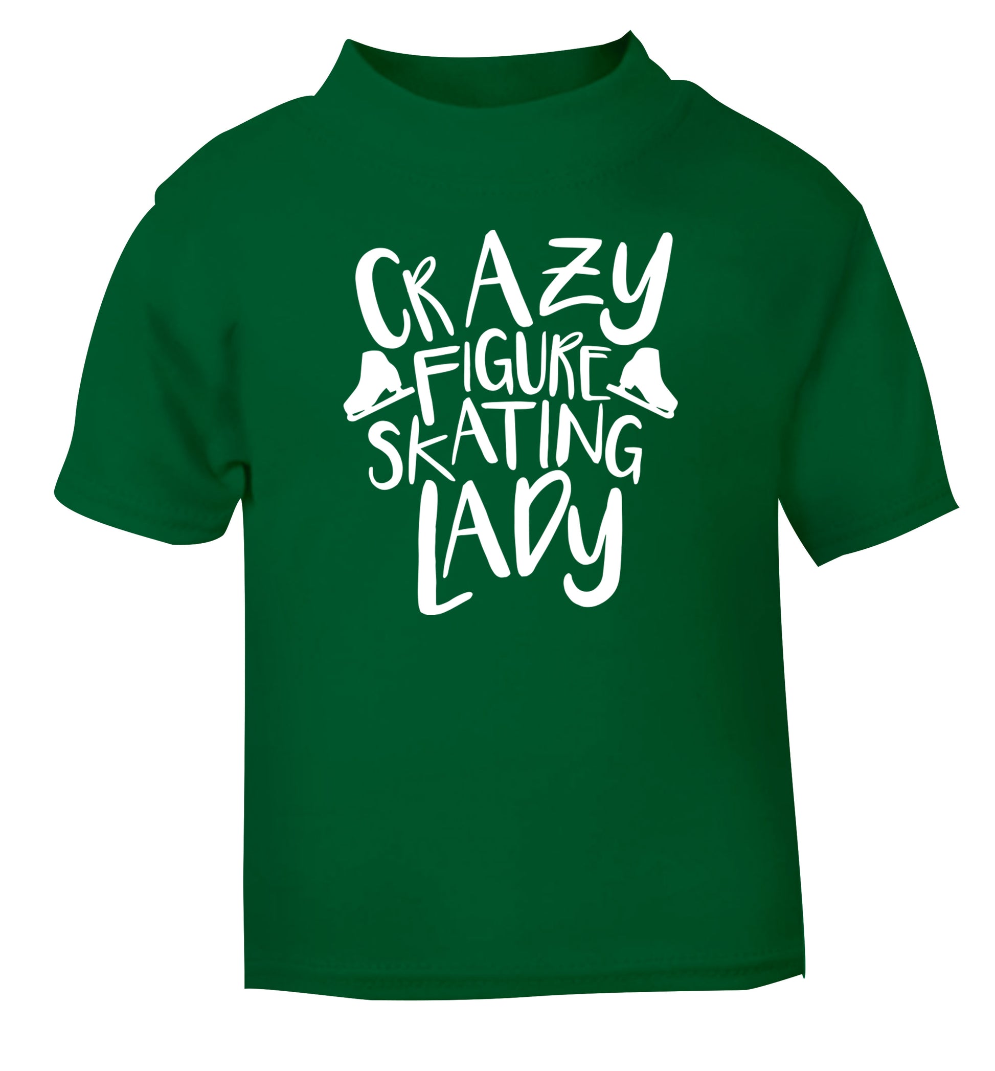 Crazy figure skating lady green Baby Toddler Tshirt 2 Years