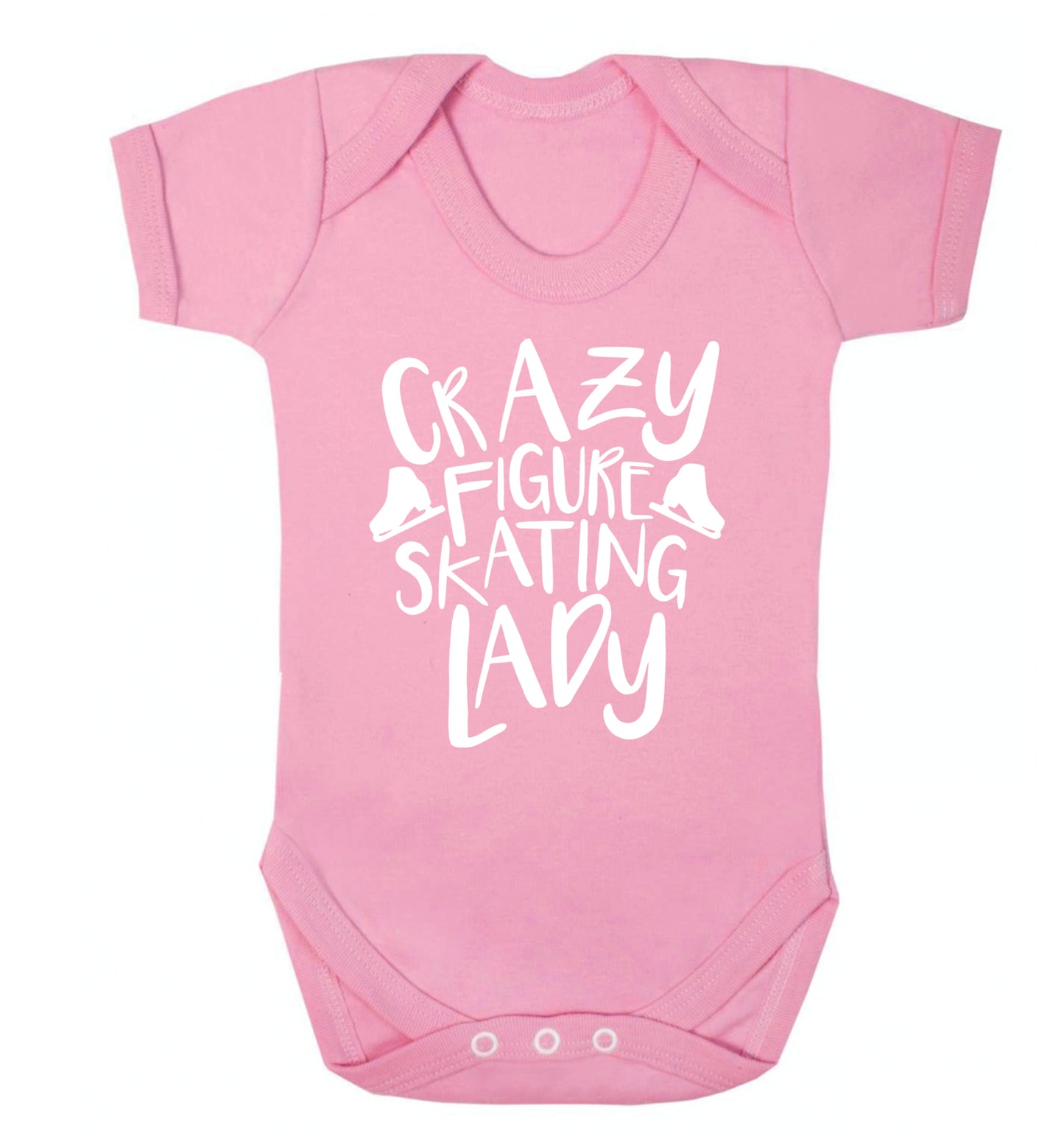 Crazy figure skating lady Baby Vest pale pink 18-24 months