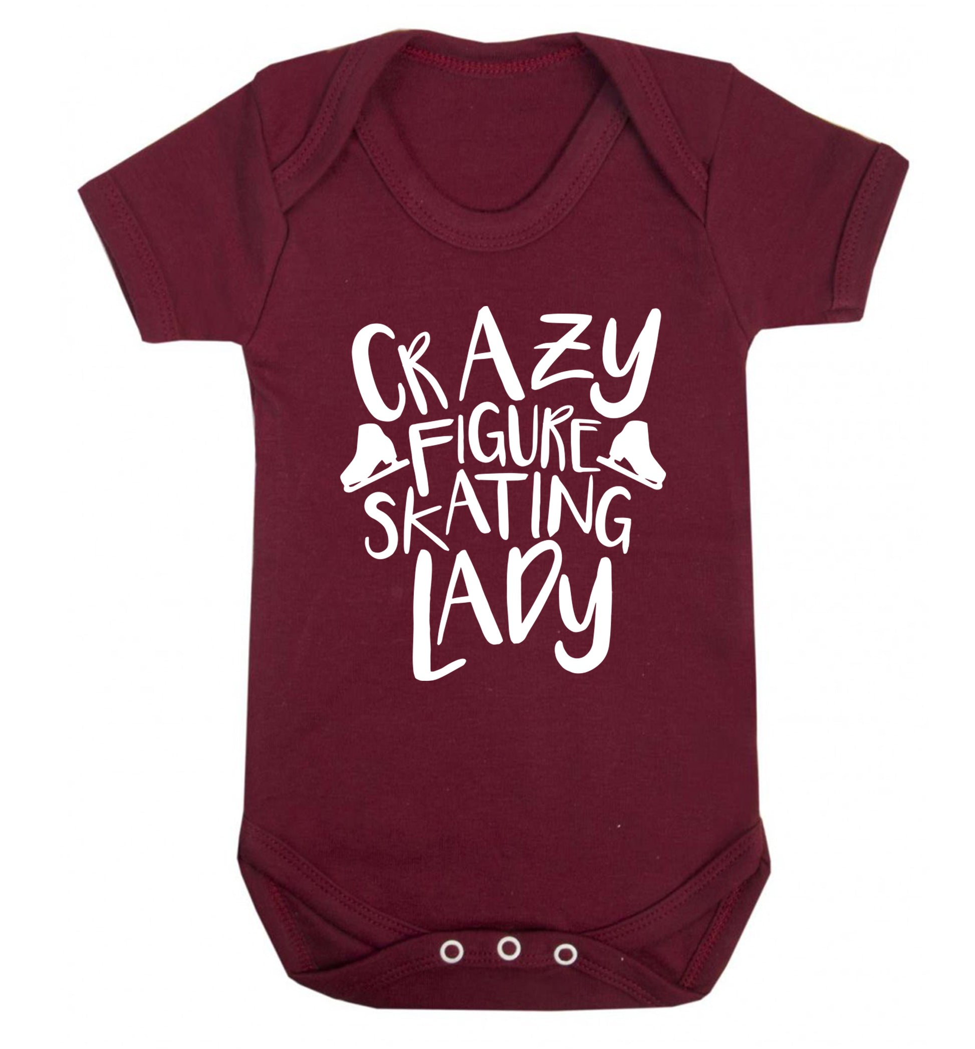 Crazy figure skating lady Baby Vest maroon 18-24 months