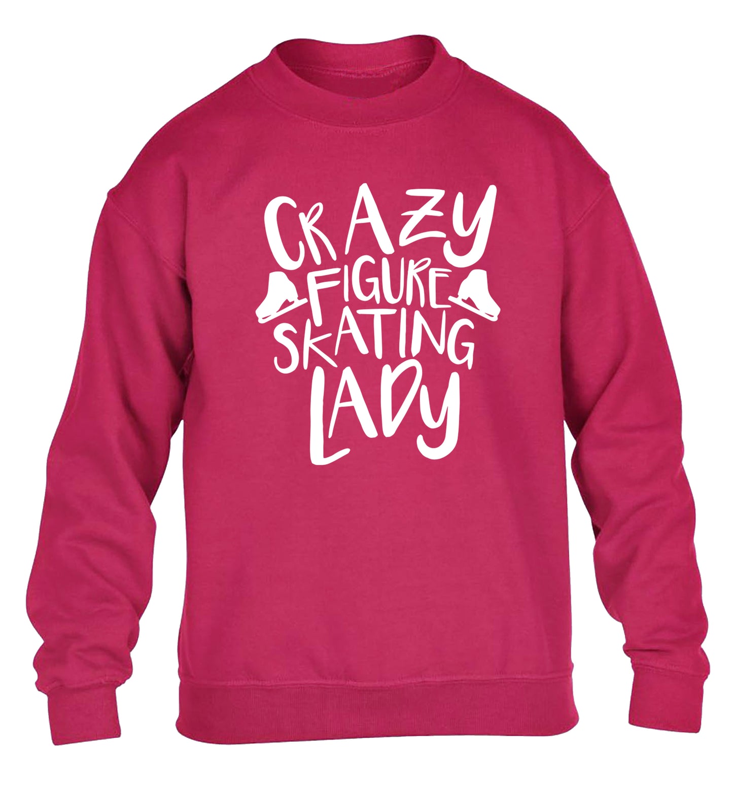 Crazy figure skating lady children's pink sweater 12-14 Years