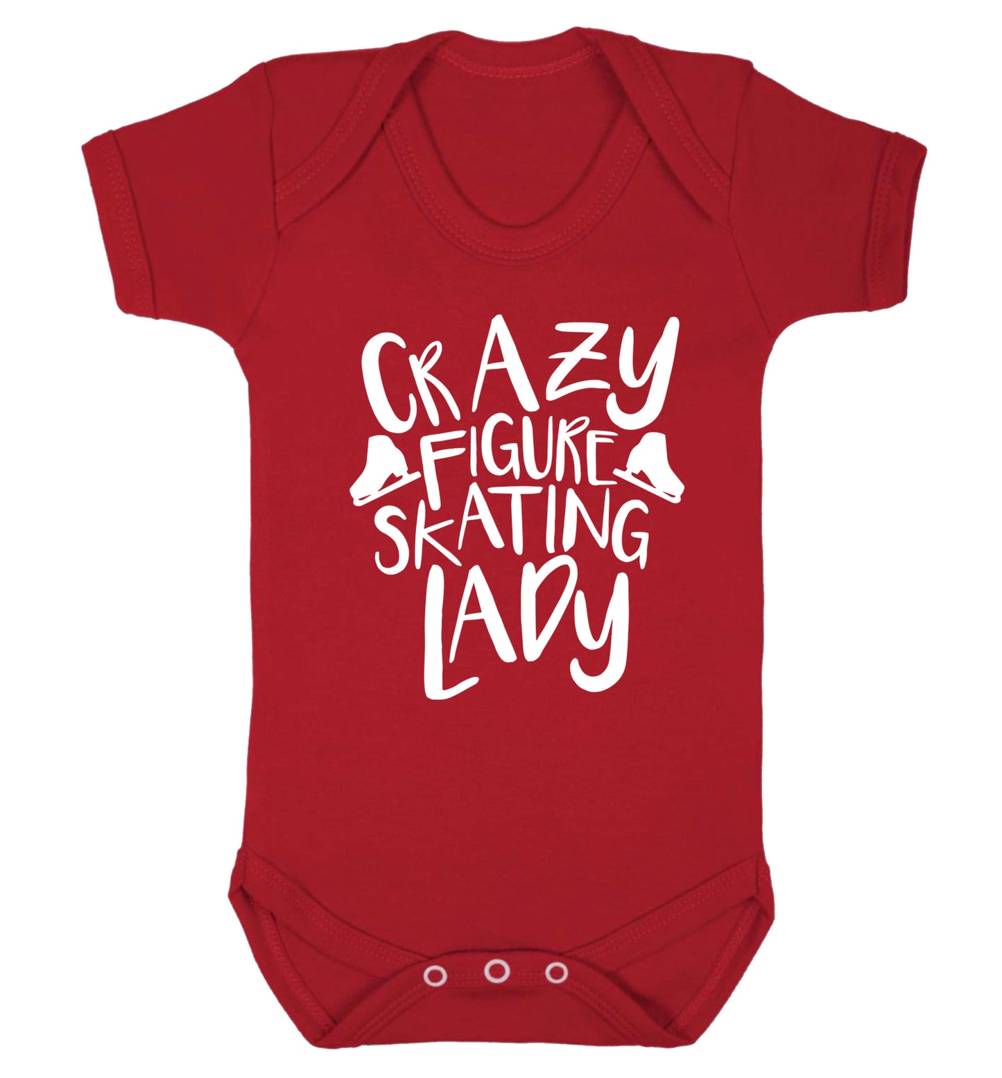 Crazy figure skating lady Baby Vest red 18-24 months