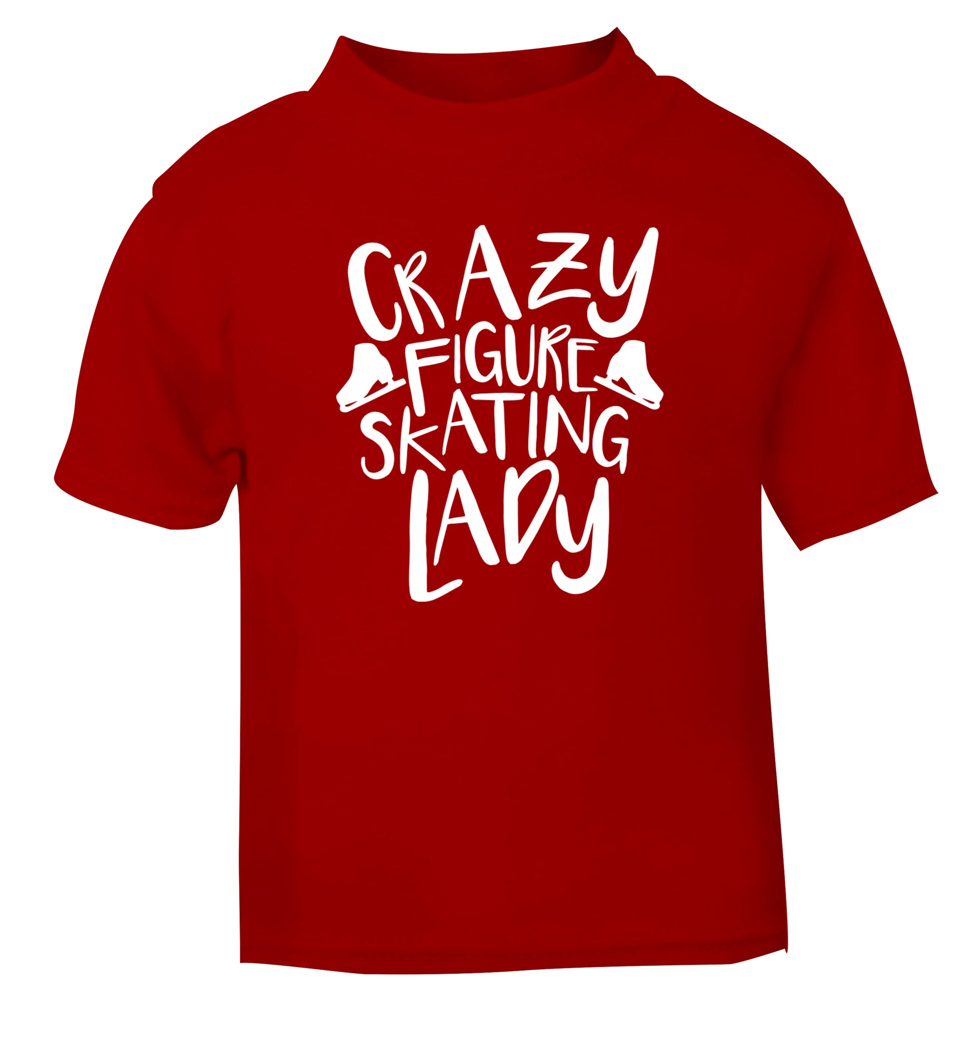 Crazy figure skating lady red Baby Toddler Tshirt 2 Years