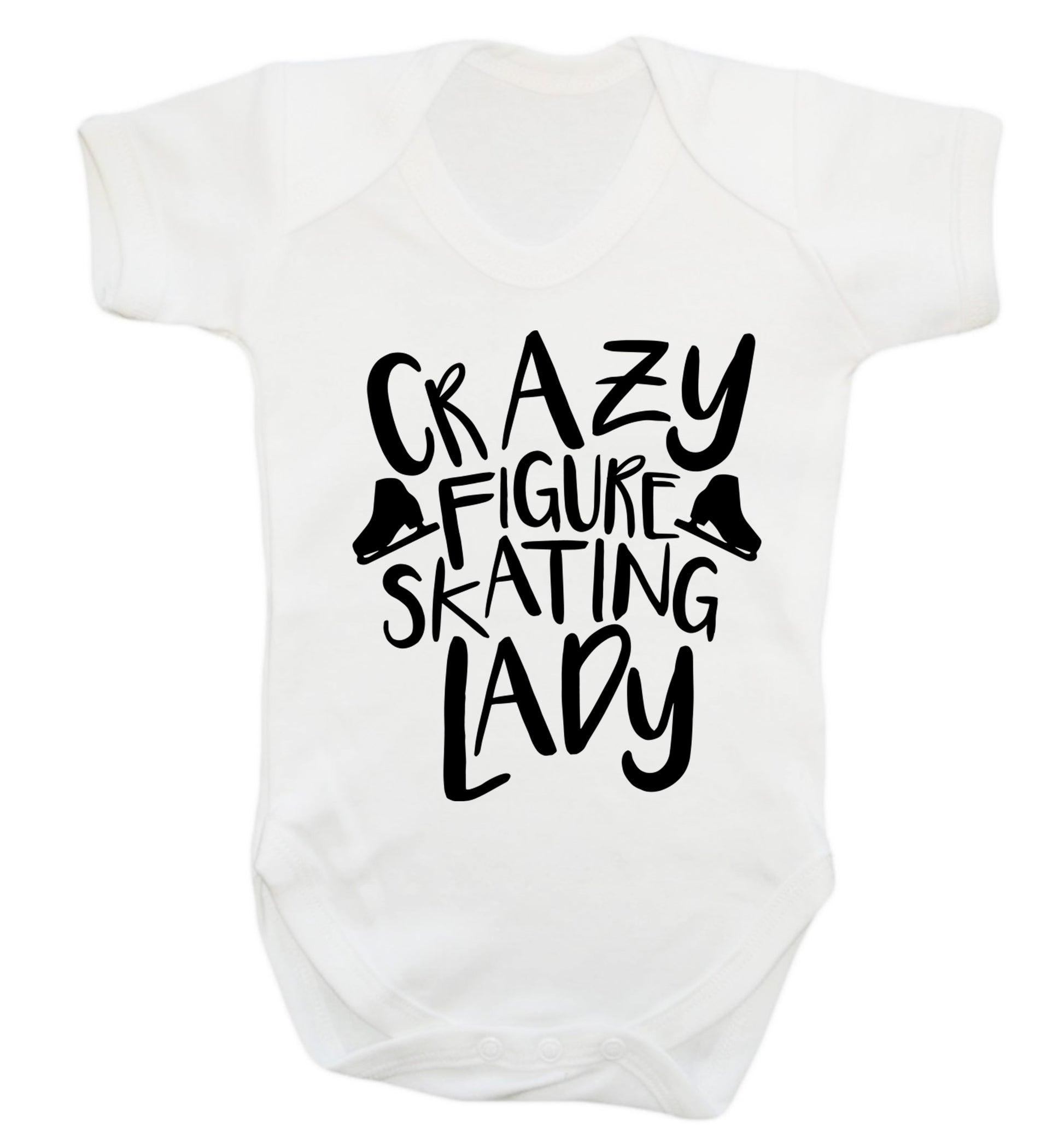 Crazy figure skating lady Baby Vest white 18-24 months