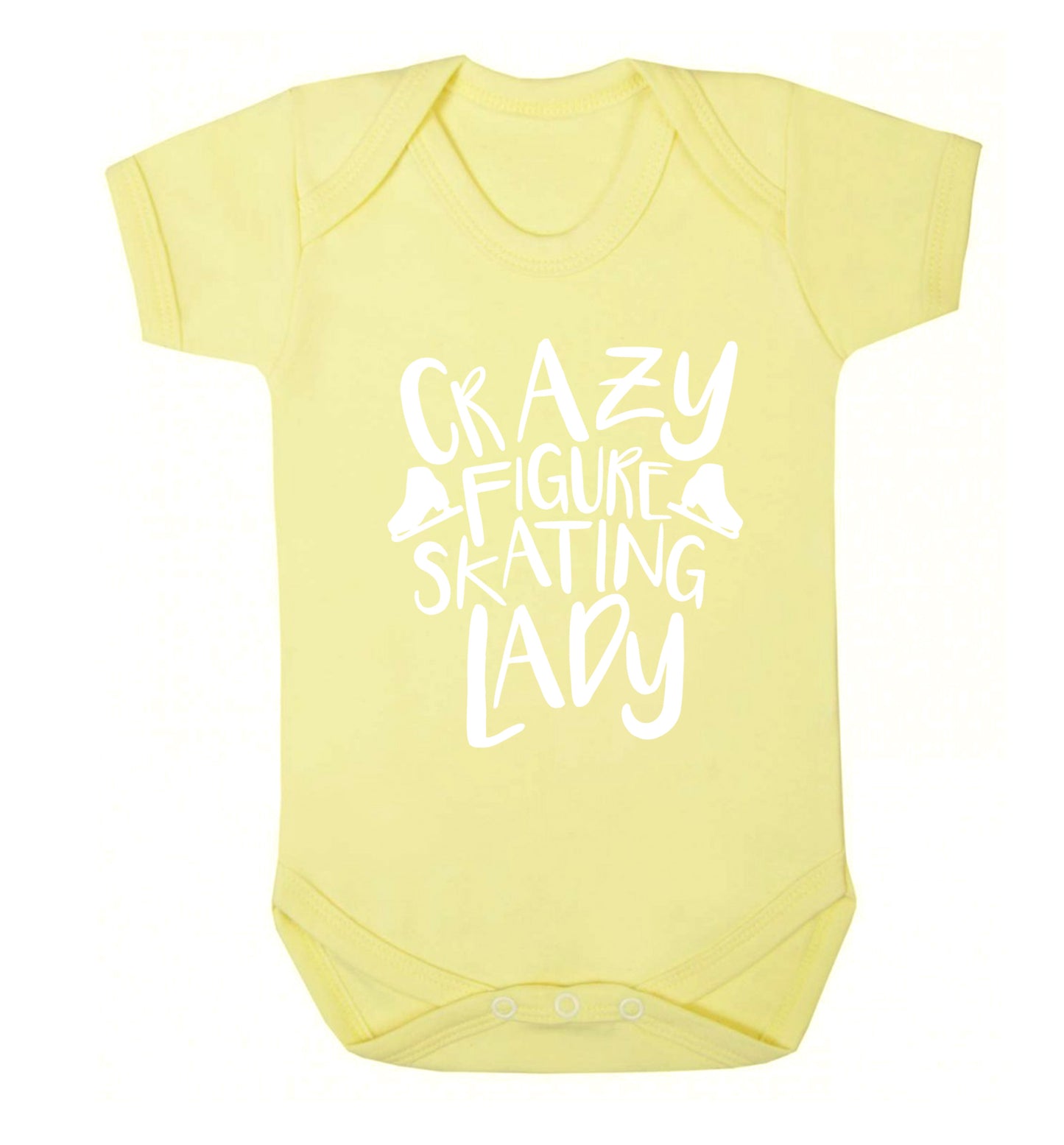 Crazy figure skating lady Baby Vest pale yellow 18-24 months