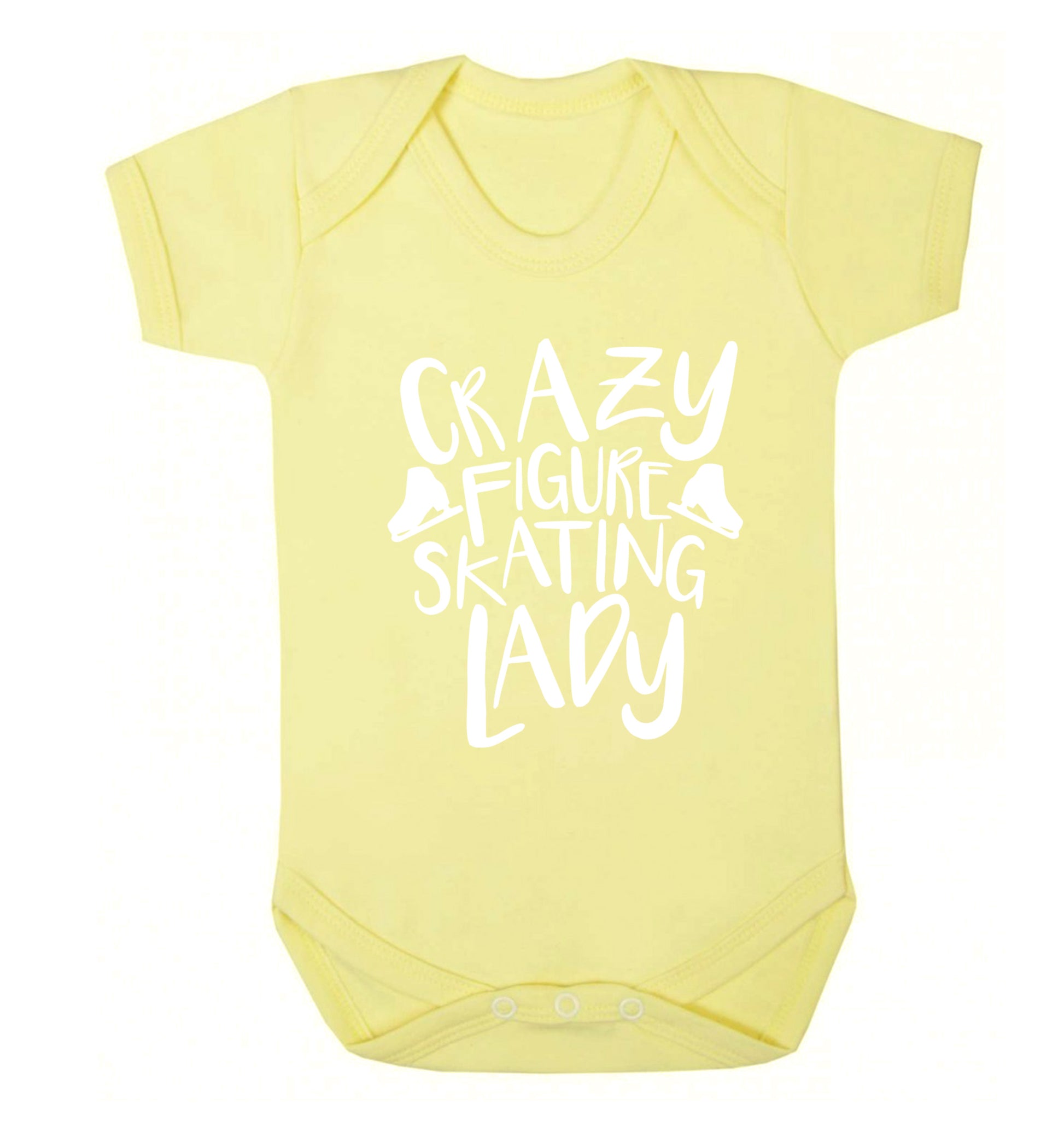Crazy figure skating lady Baby Vest pale yellow 18-24 months