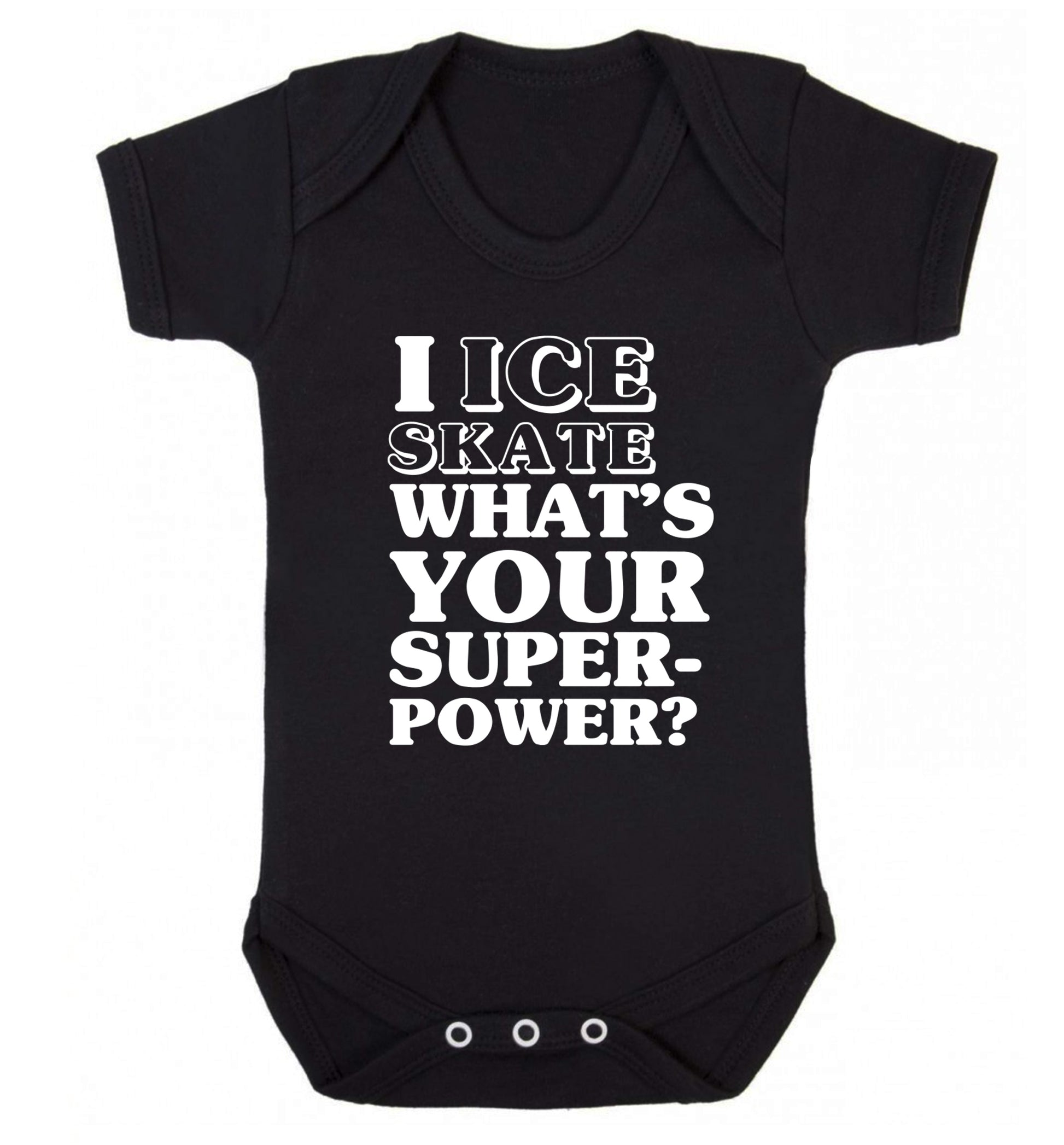 I ice skate what's your superpower? Baby Vest black 18-24 months