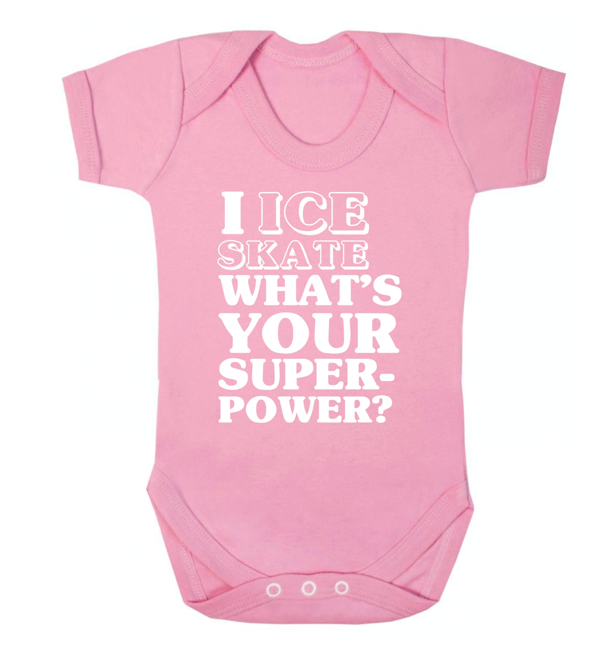 I ice skate what's your superpower? Baby Vest pale pink 18-24 months