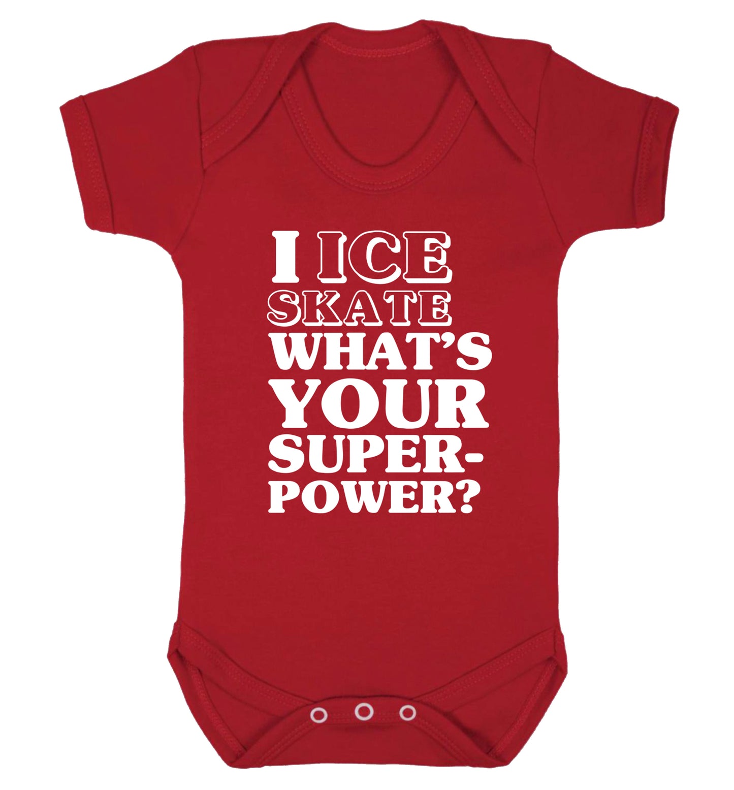 I ice skate what's your superpower? Baby Vest red 18-24 months