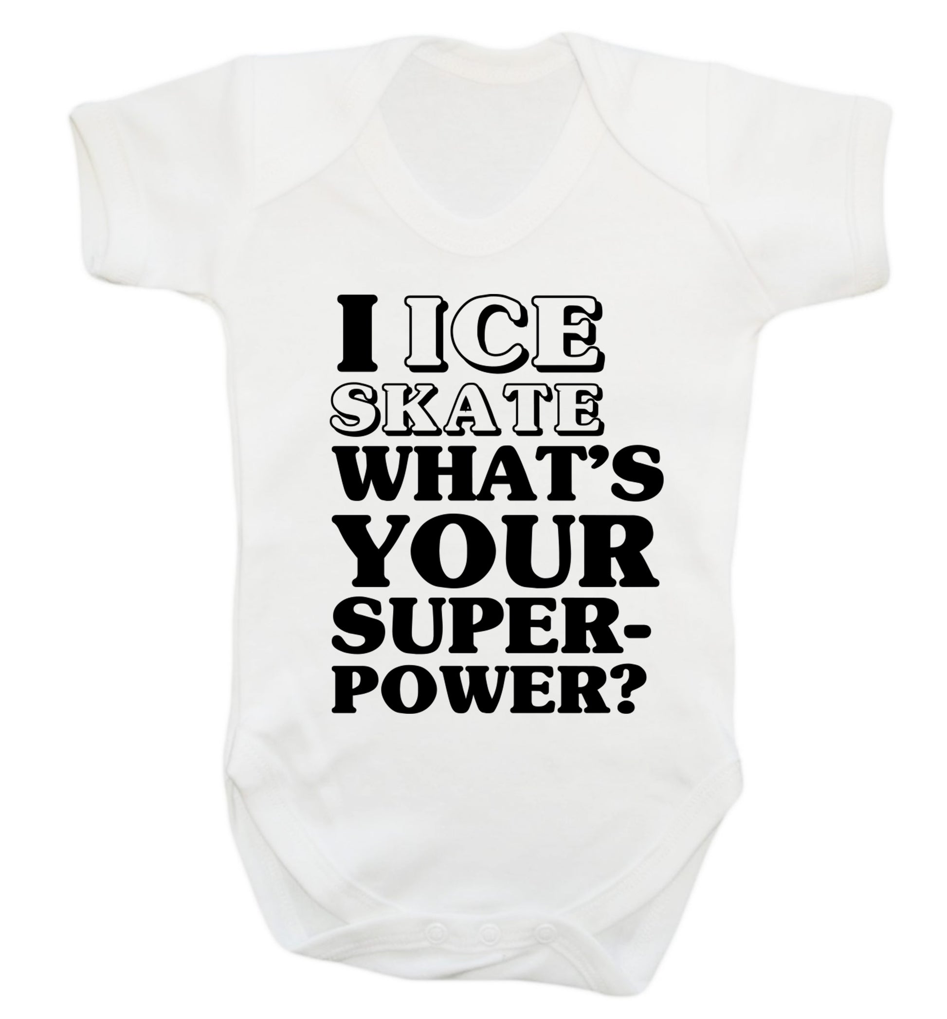 I ice skate what's your superpower? Baby Vest white 18-24 months