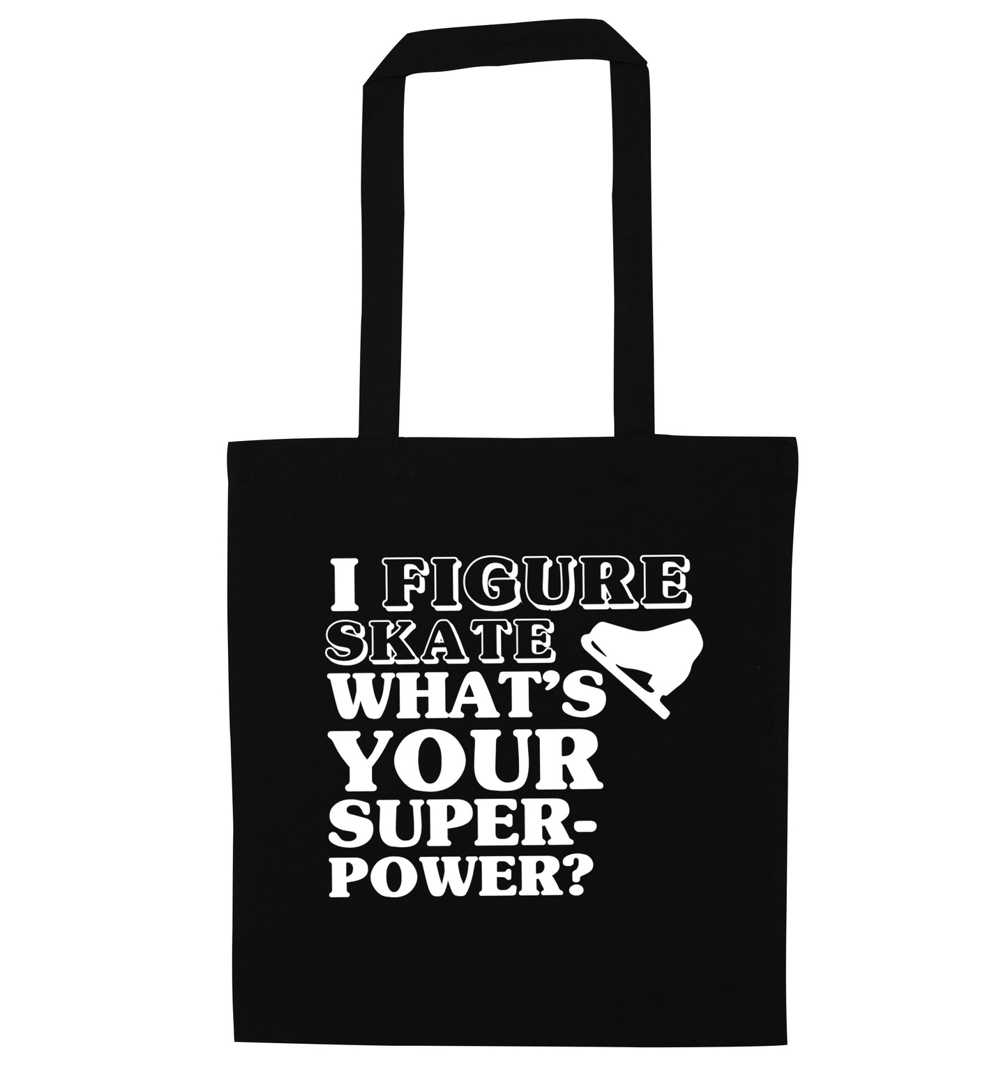 I figure skate what's your superpower? black tote bag