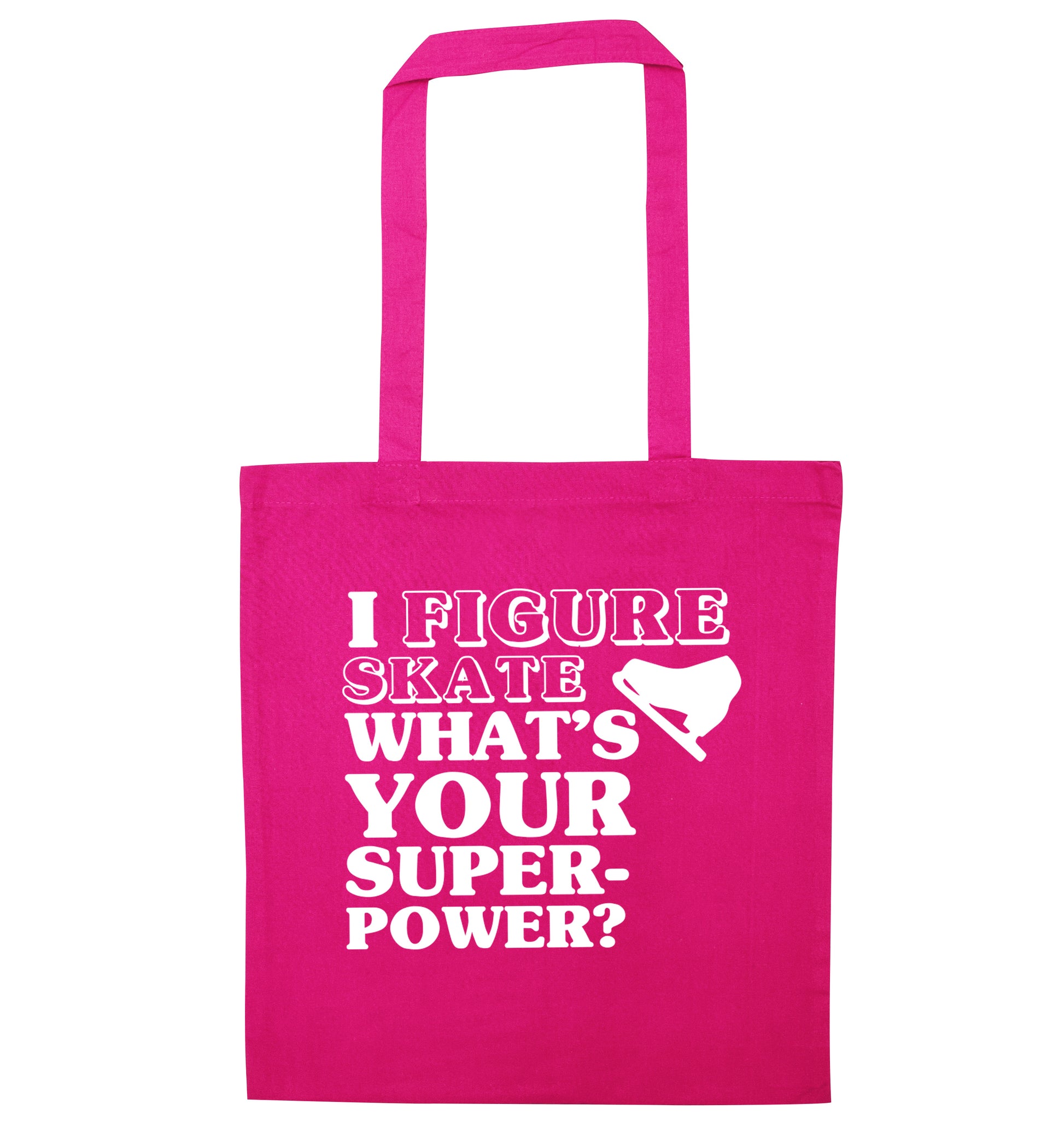 I figure skate what's your superpower? pink tote bag