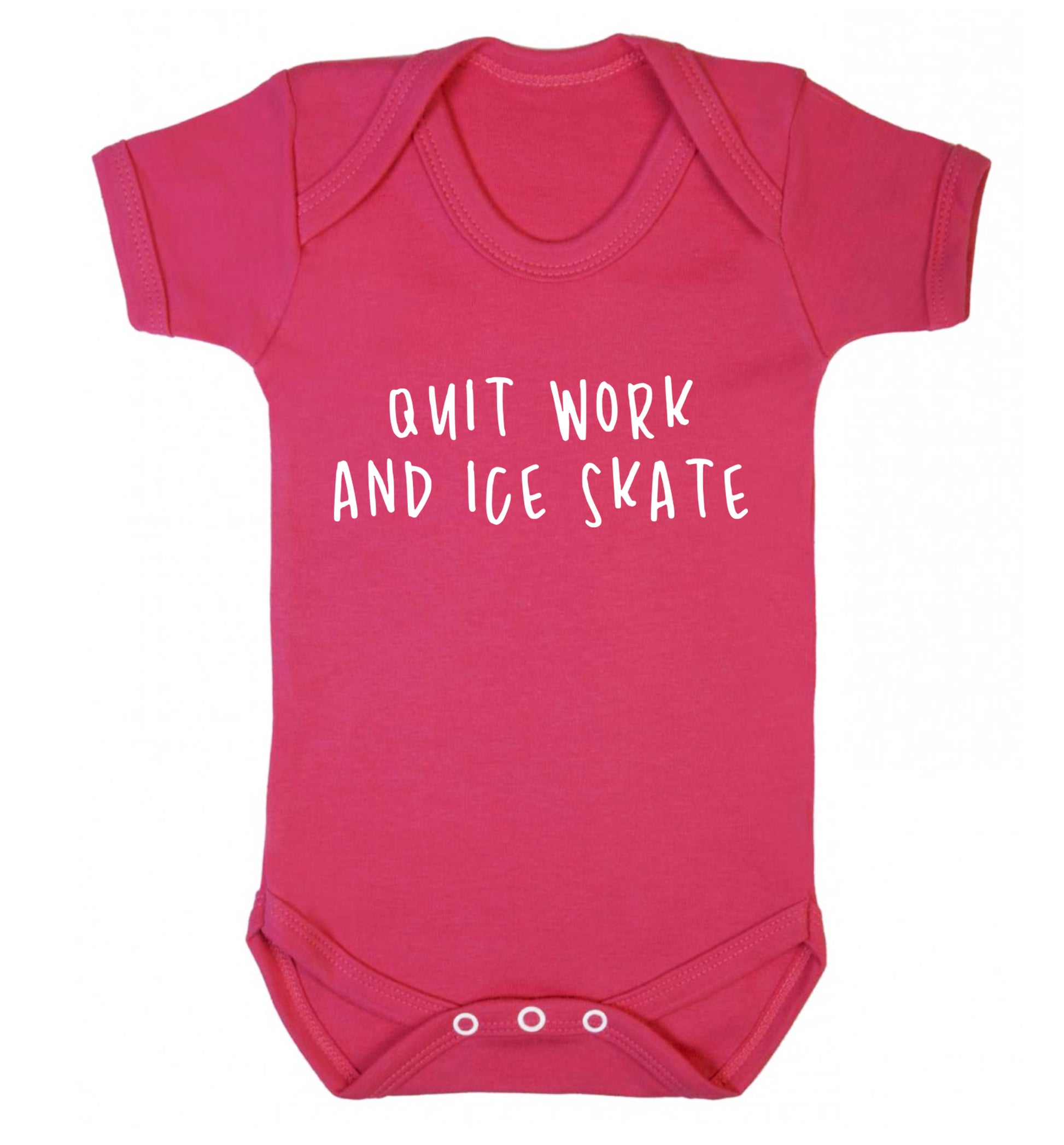 Quit work ice skate Baby Vest dark pink 18-24 months