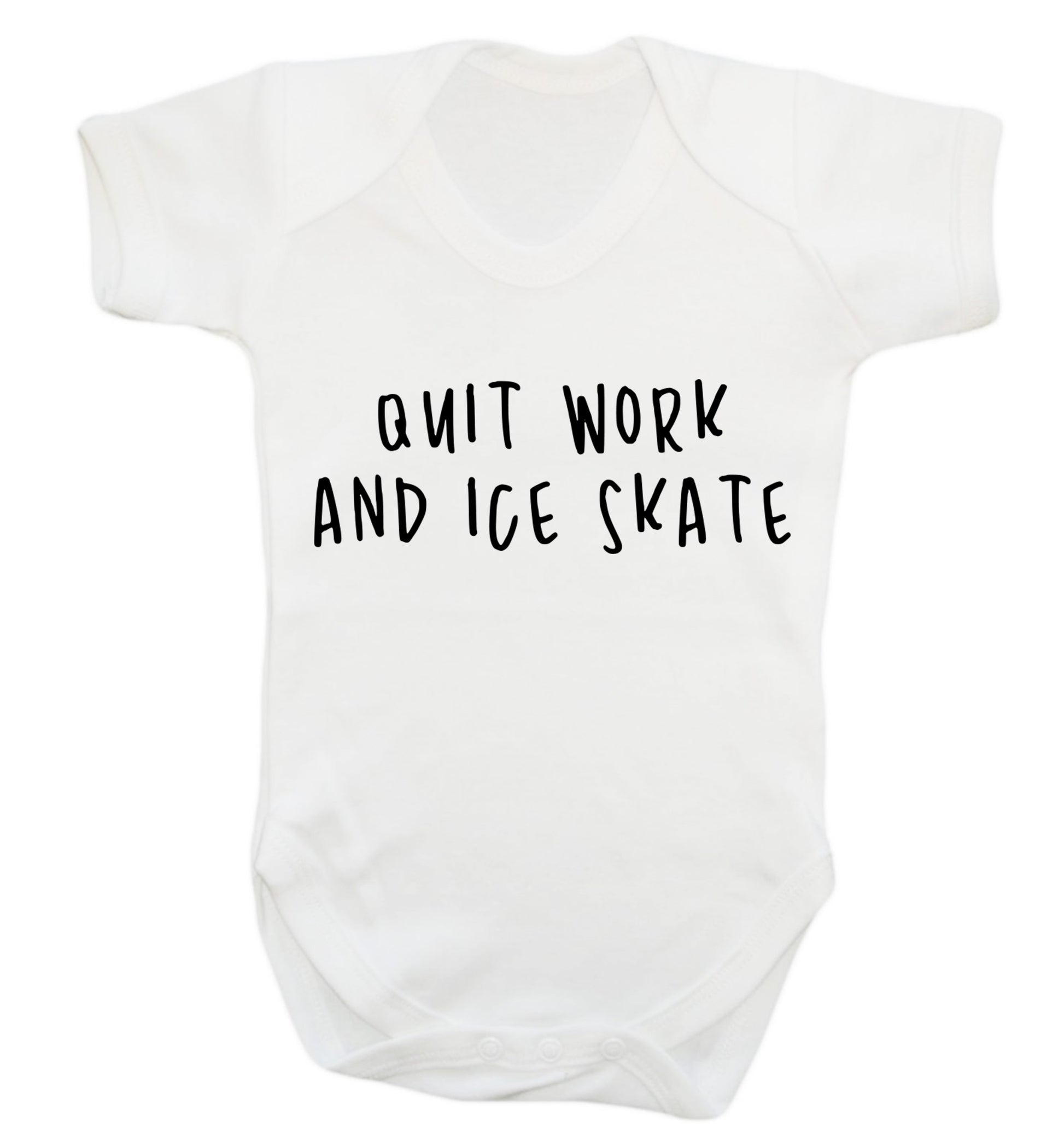 Quit work ice skate Baby Vest white 18-24 months