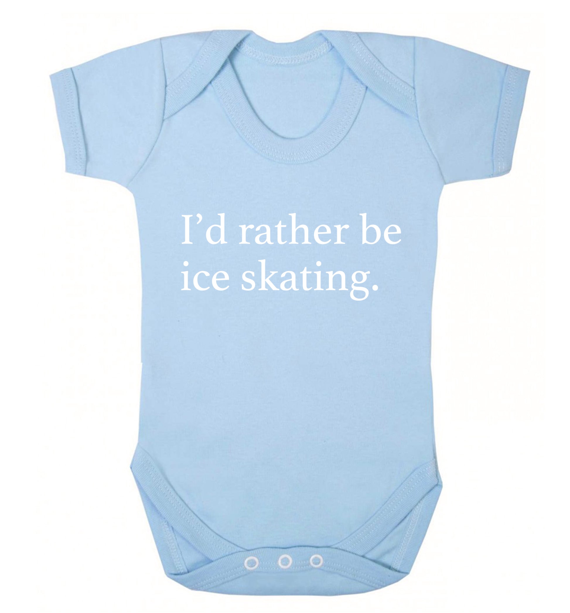 I'd rather be ice skating Baby Vest pale blue 18-24 months