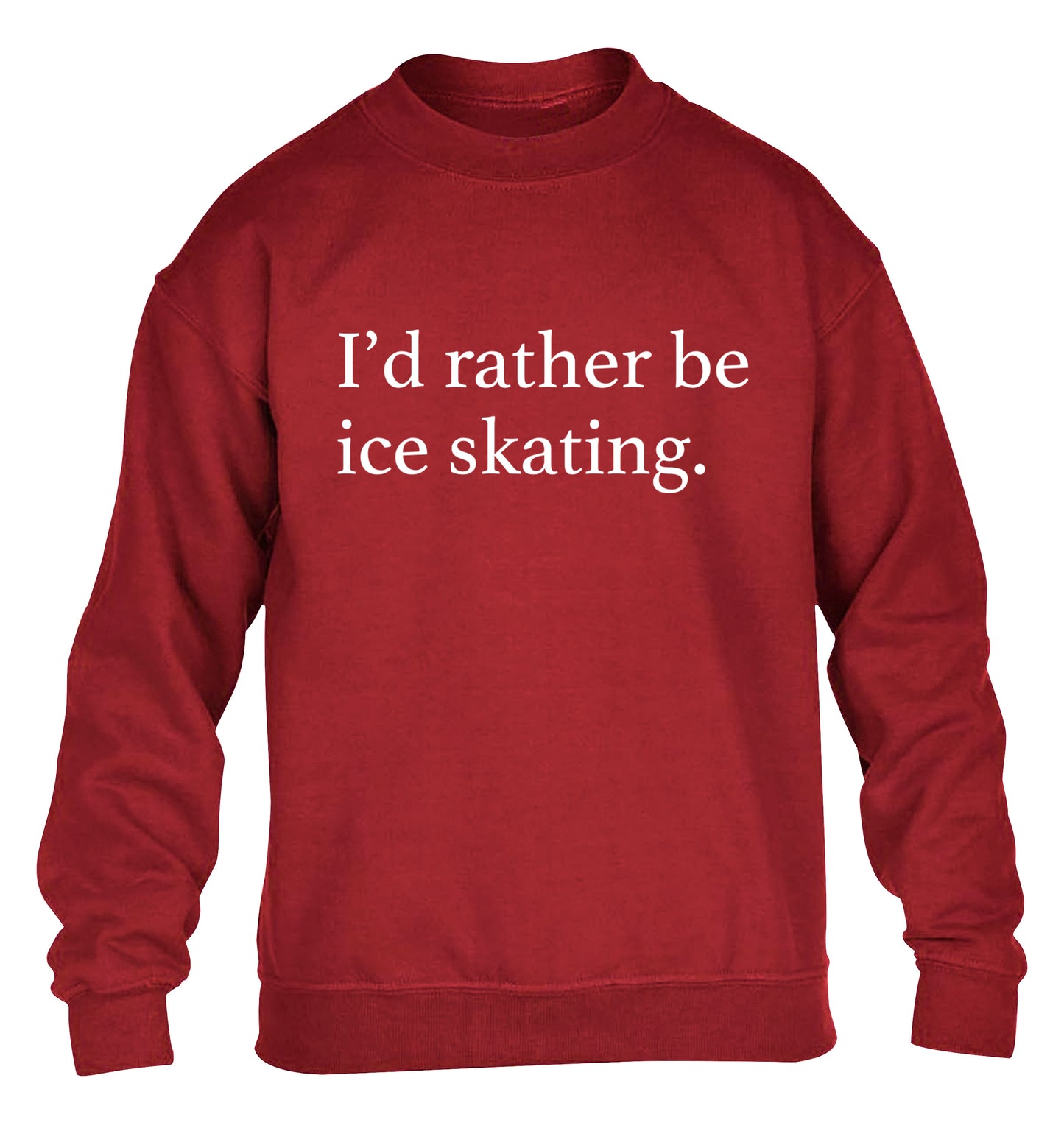 I'd rather be ice skating children's grey sweater 12-14 Years