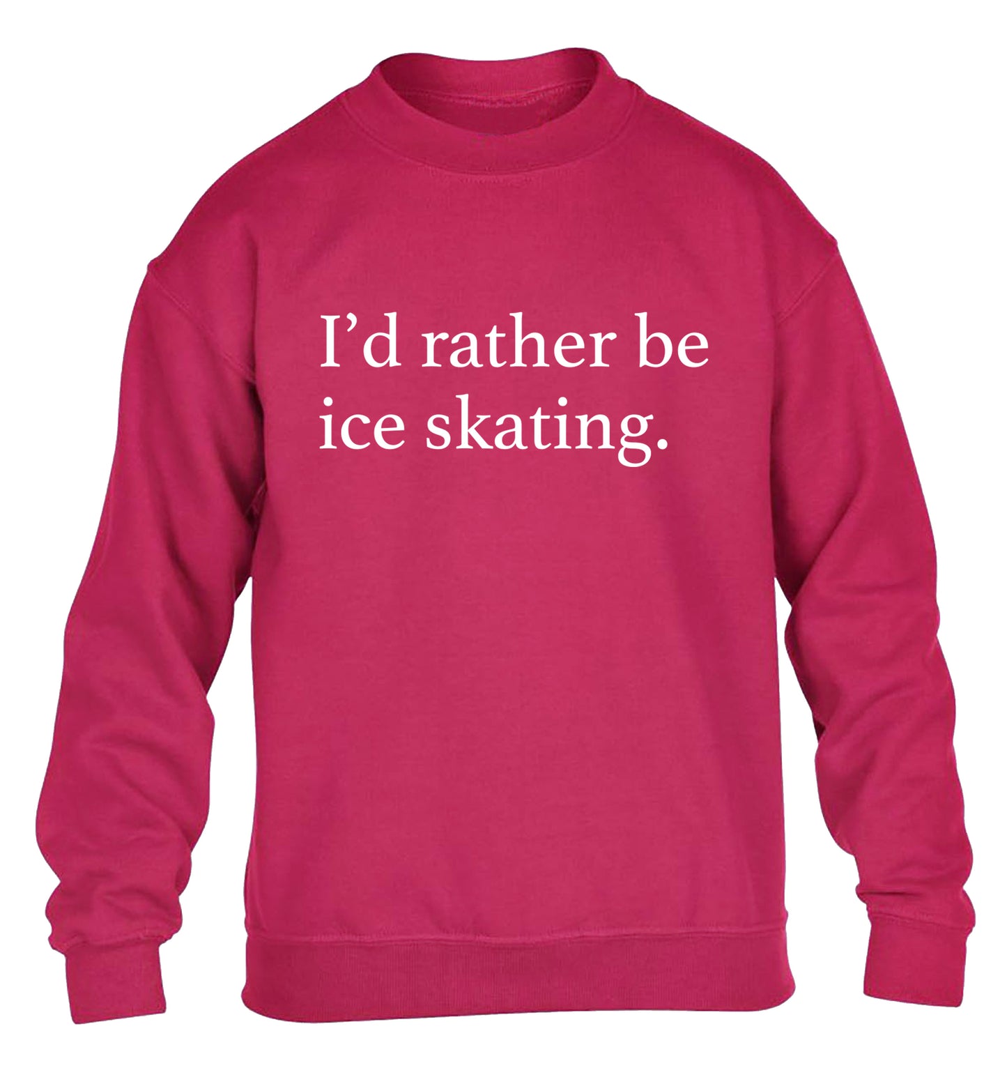 I'd rather be ice skating children's pink sweater 12-14 Years