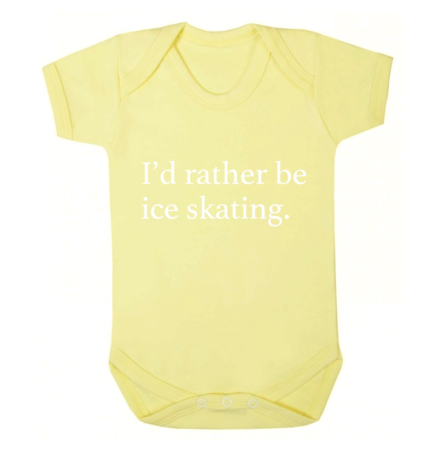 I'd rather be ice skating Baby Vest pale yellow 18-24 months