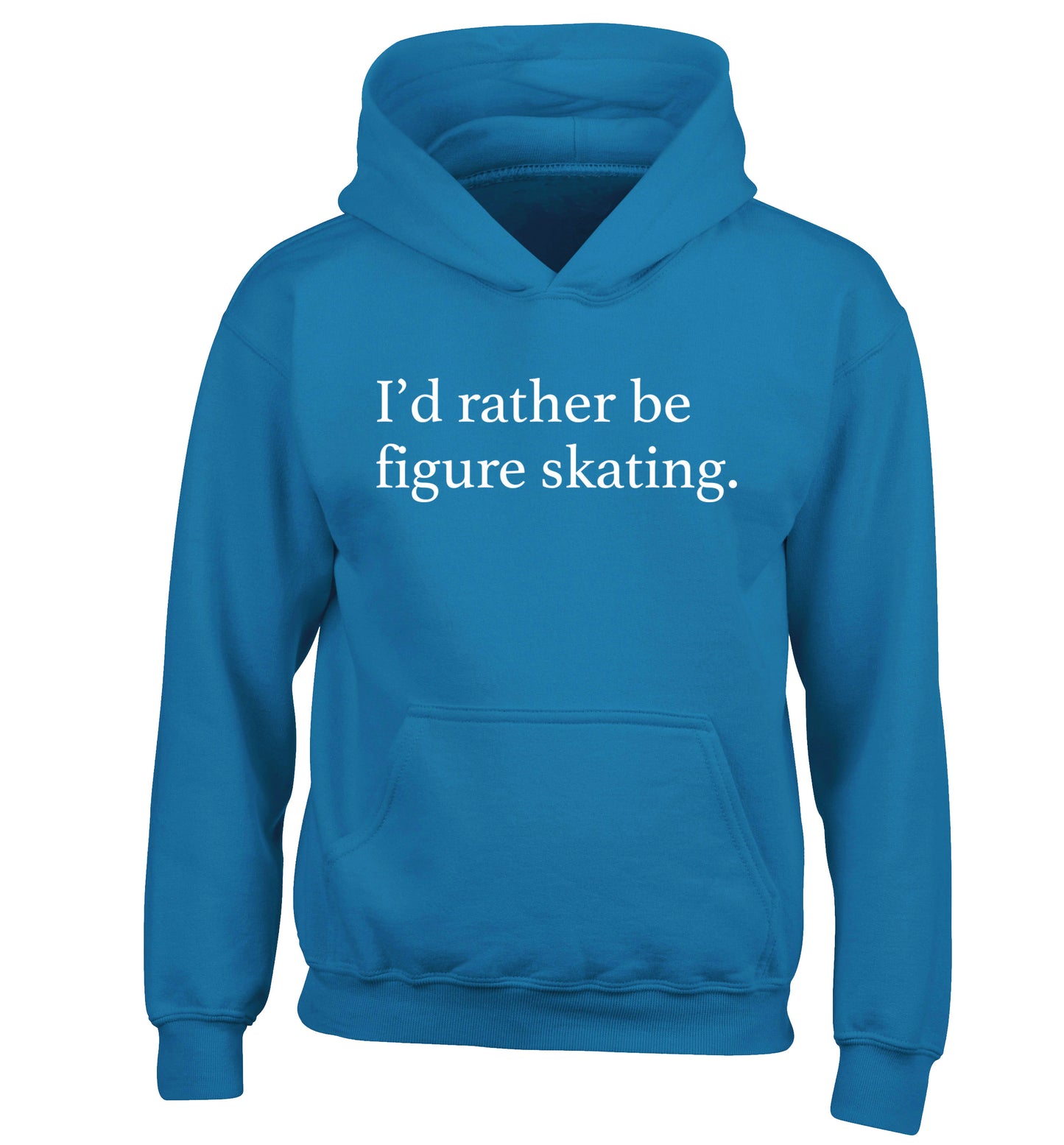 I'd rather be figure skating children's blue hoodie 12-14 Years