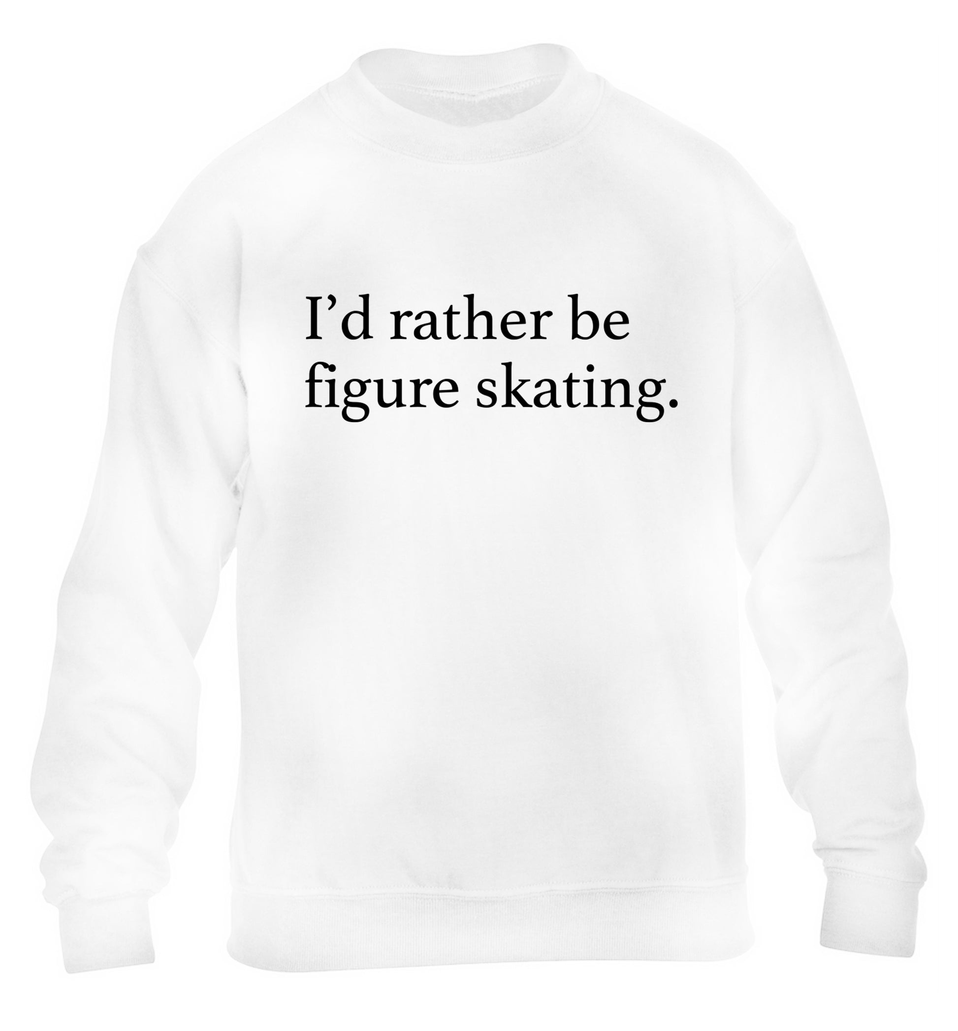 I'd rather be figure skating children's white sweater 12-14 Years
