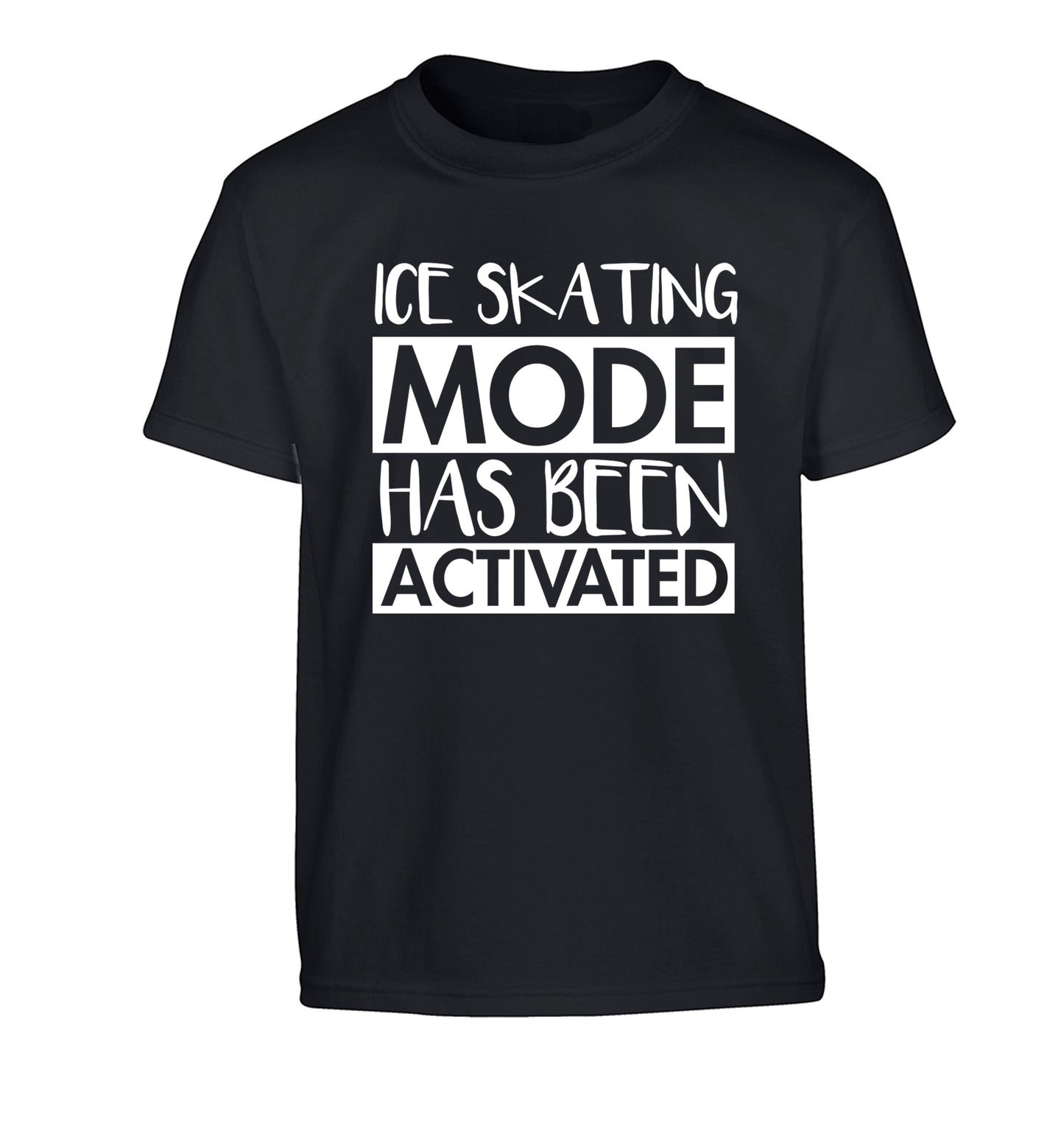 Ice skating mode activated Children's black Tshirt 12-14 Years
