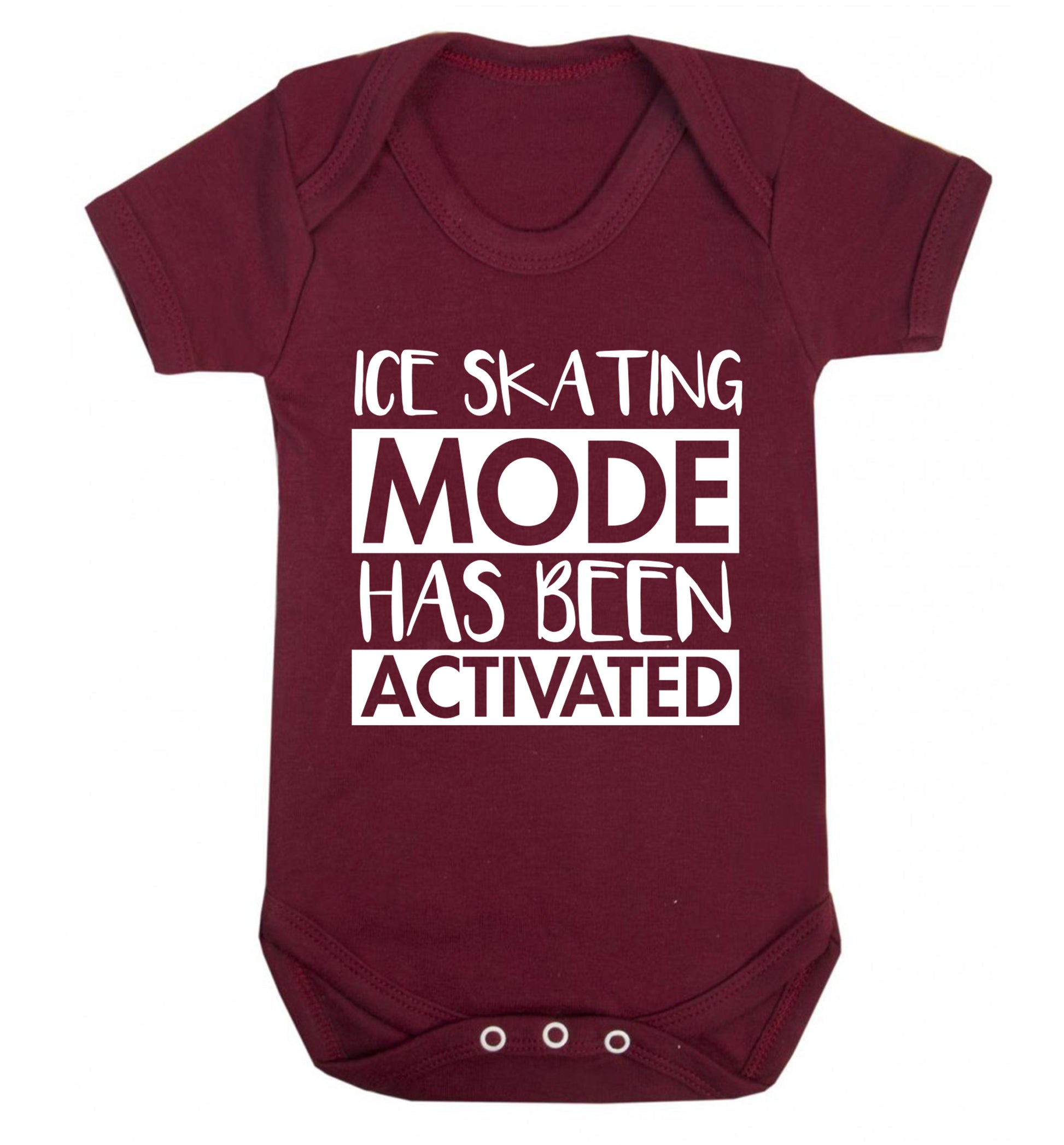Ice skating mode activated Baby Vest maroon 18-24 months