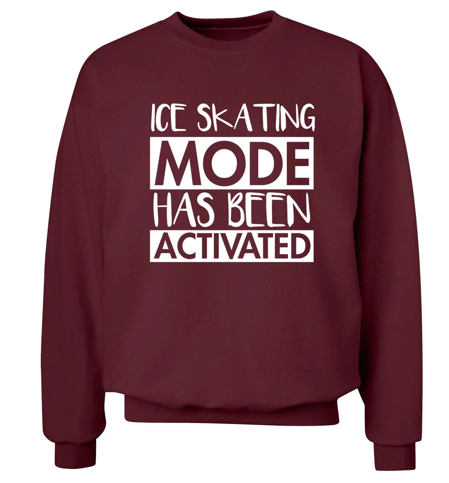 Ice skating mode activated Adult's unisexmaroon Sweater 2XL