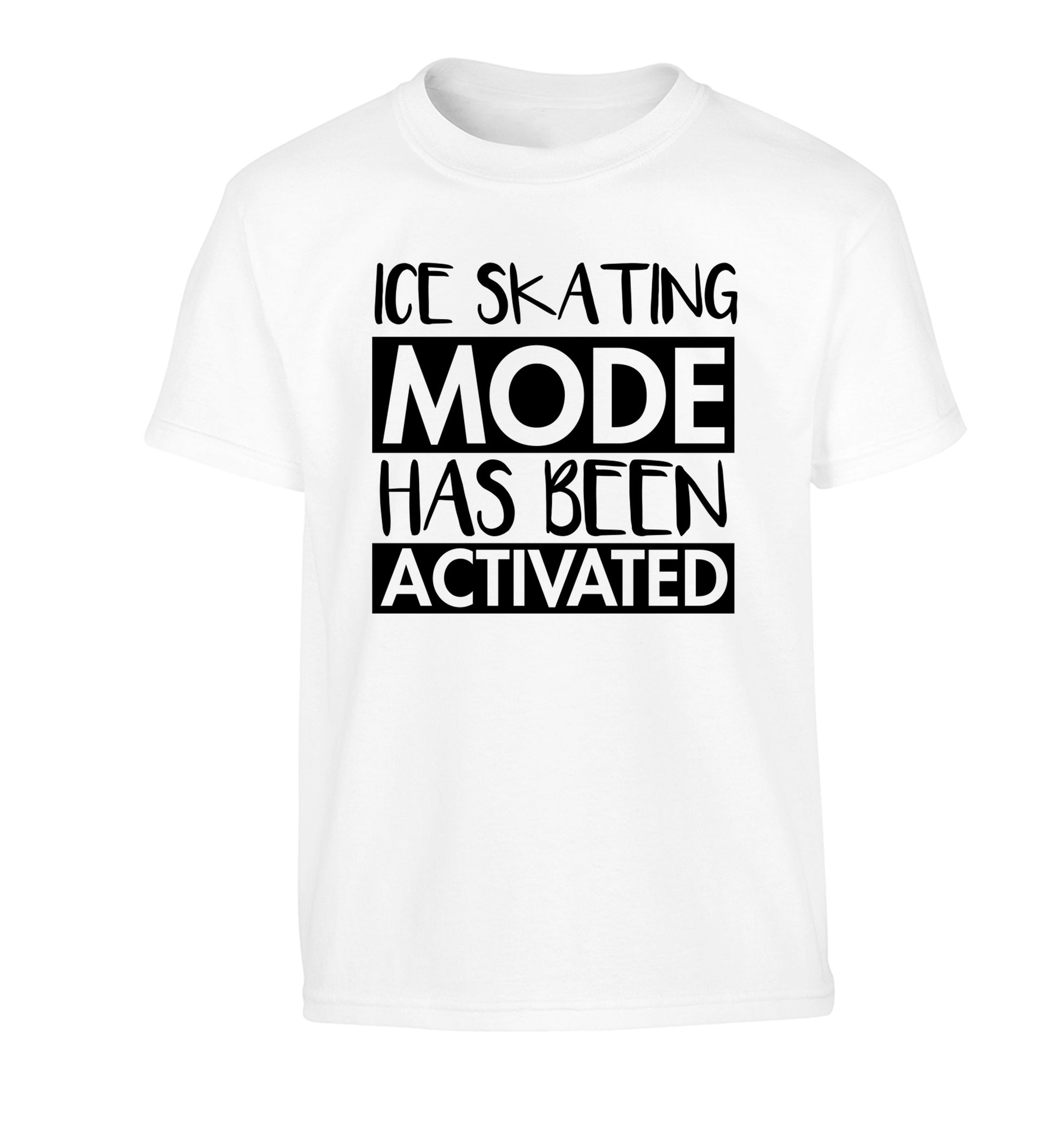Ice skating mode activated Children's white Tshirt 12-14 Years