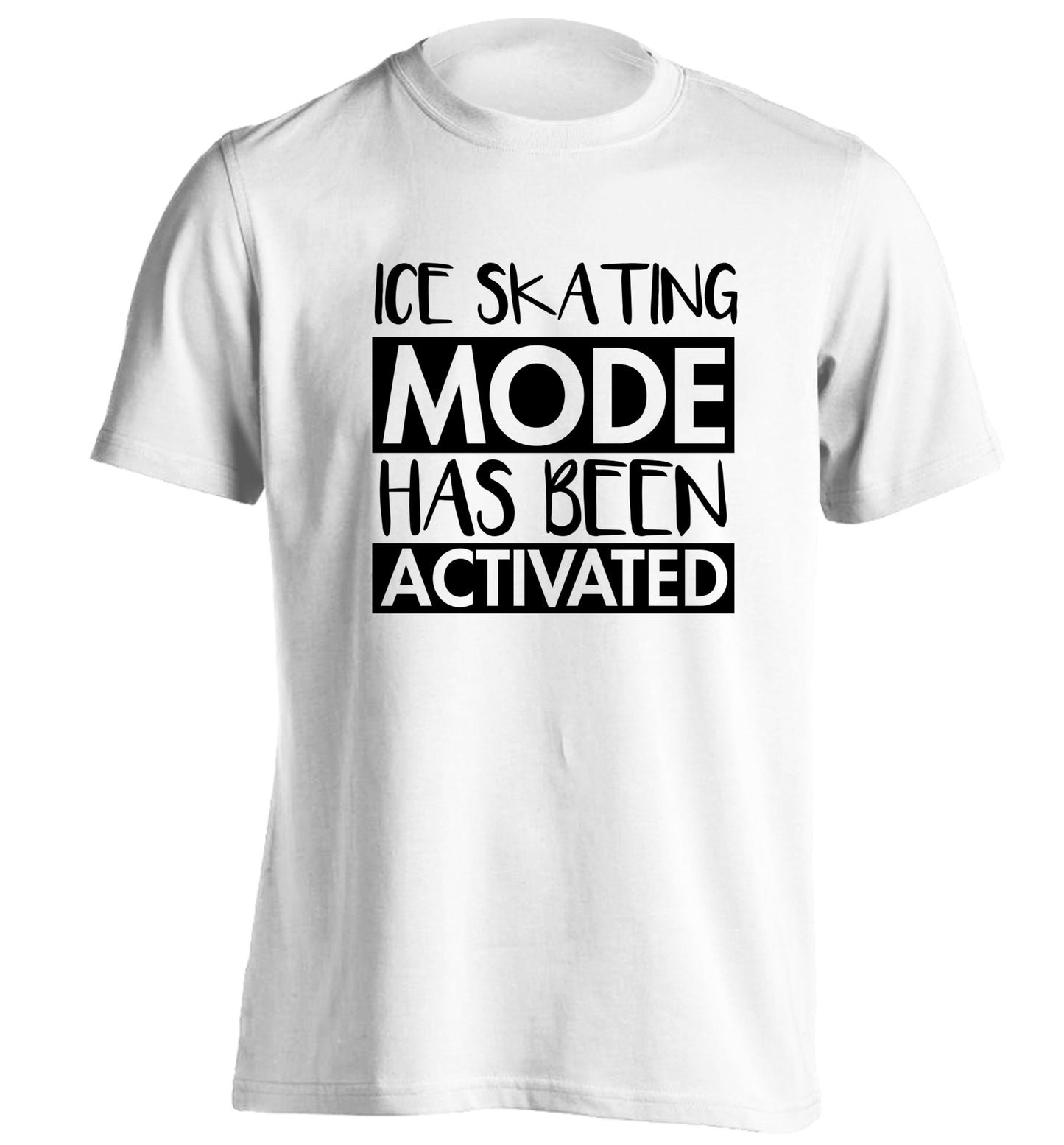 Ice skating mode activated adults unisexwhite Tshirt 2XL