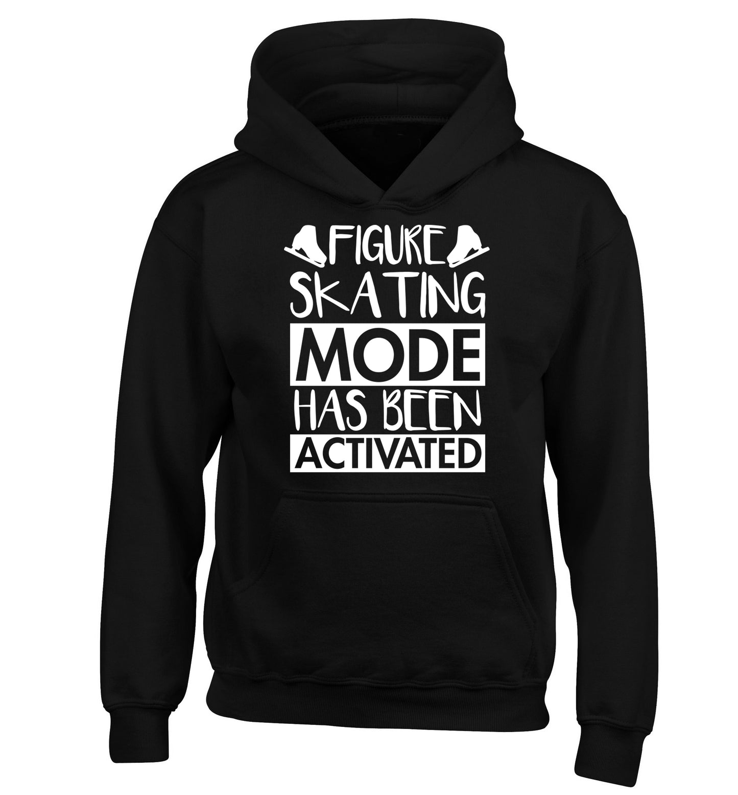 Figure skating mode activated children's black hoodie 12-14 Years