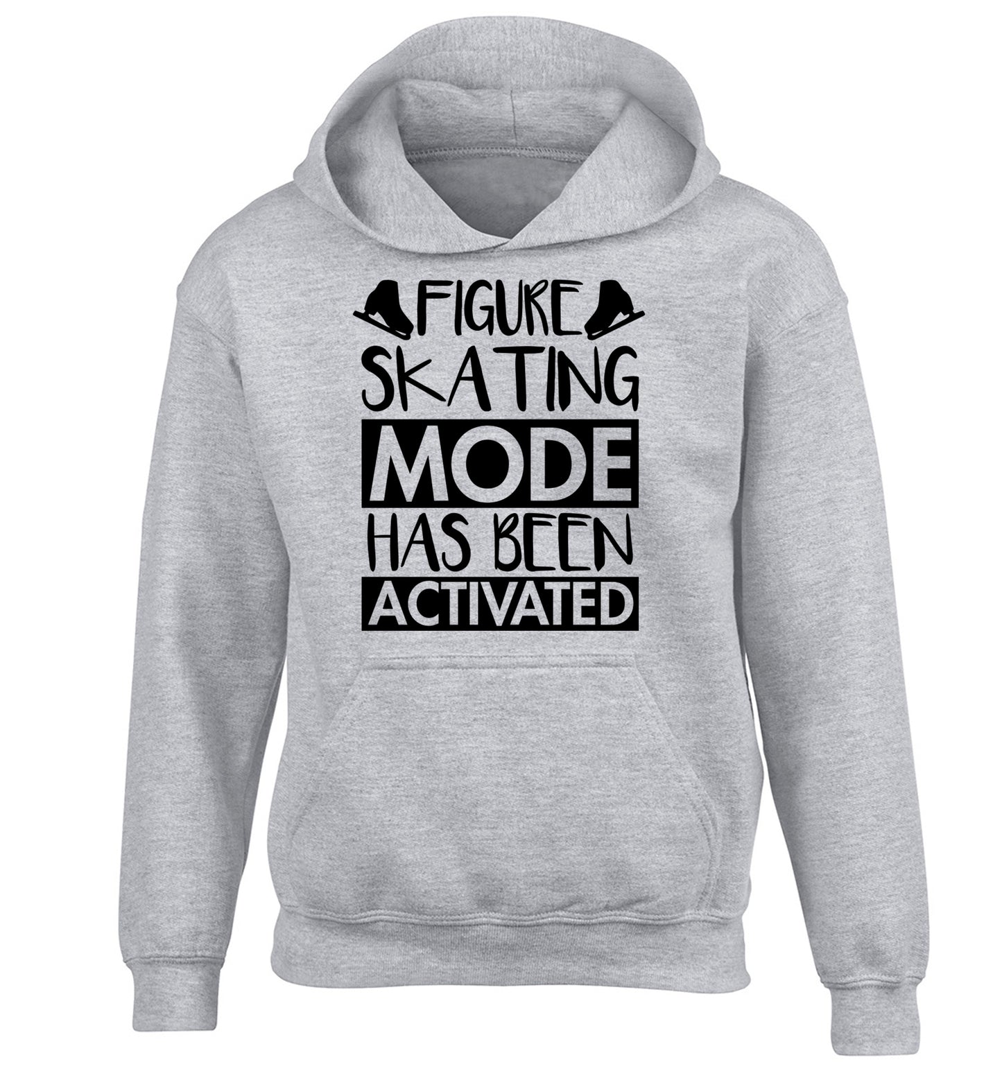 Figure skating mode activated children's grey hoodie 12-14 Years