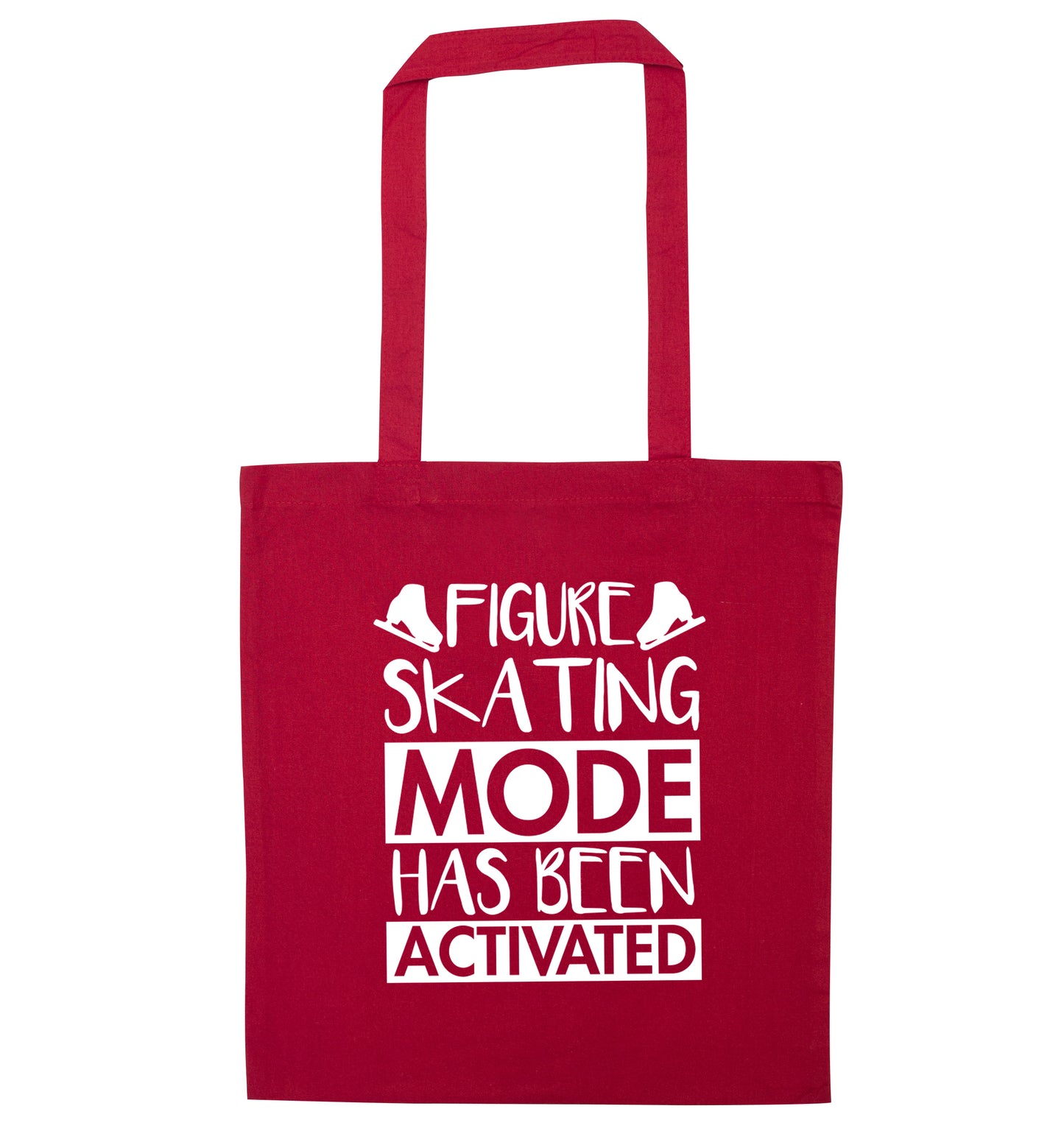 Figure skating mode activated red tote bag