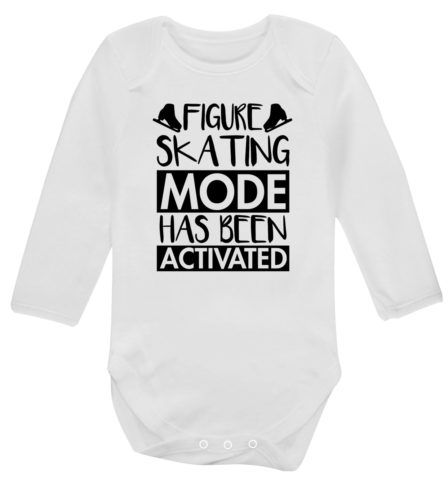 Figure skating mode activated Baby Vest long sleeved white 6-12 months