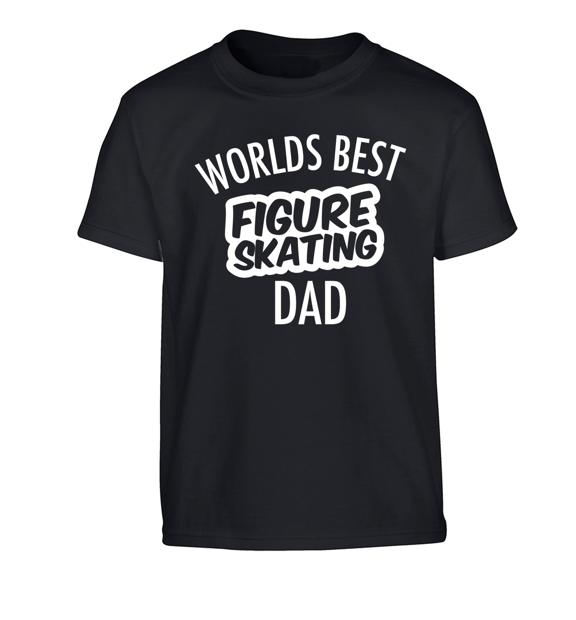 Worlds best figure skating dad Children's black Tshirt 12-14 Years