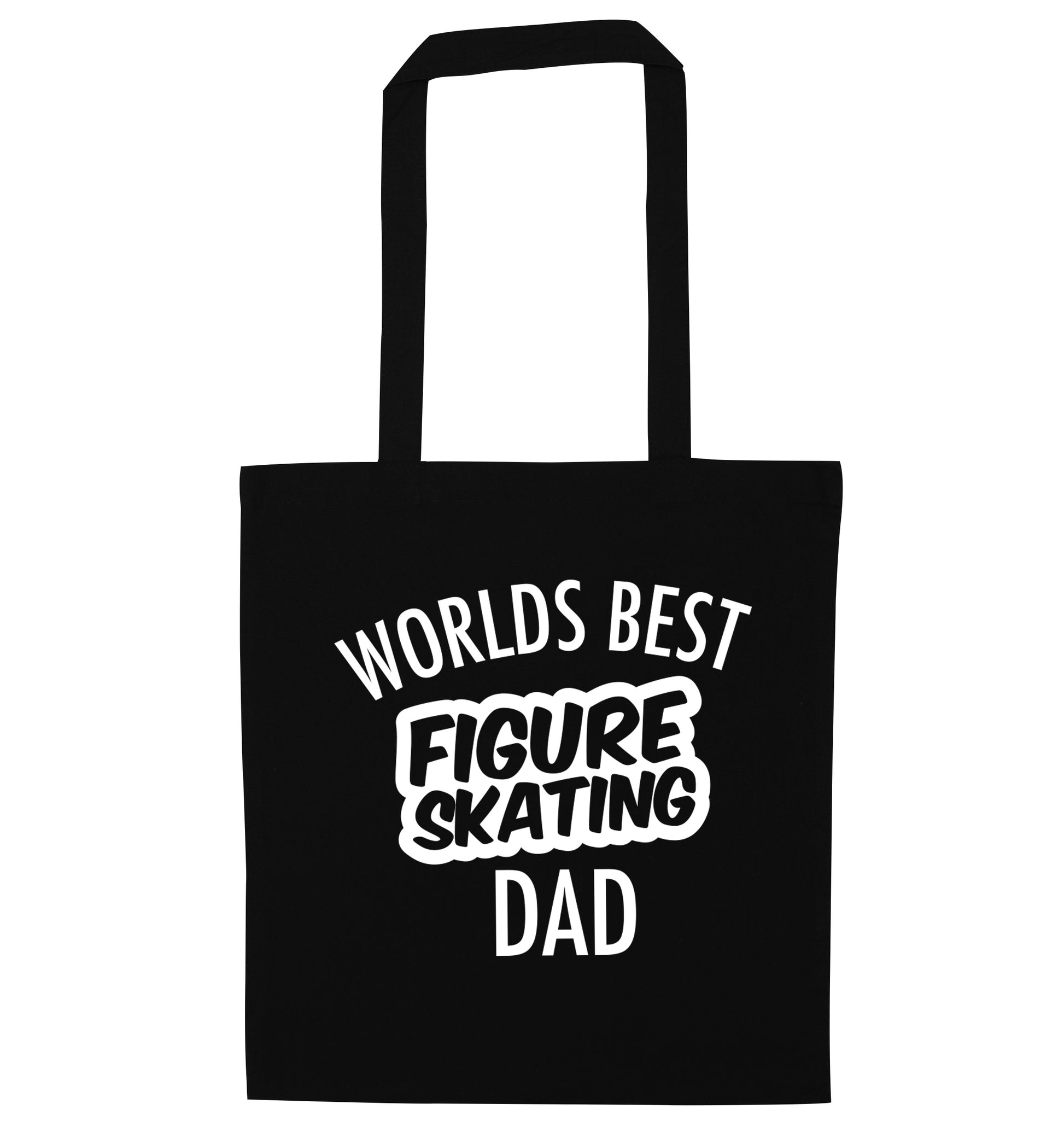 Worlds best figure skating dad black tote bag